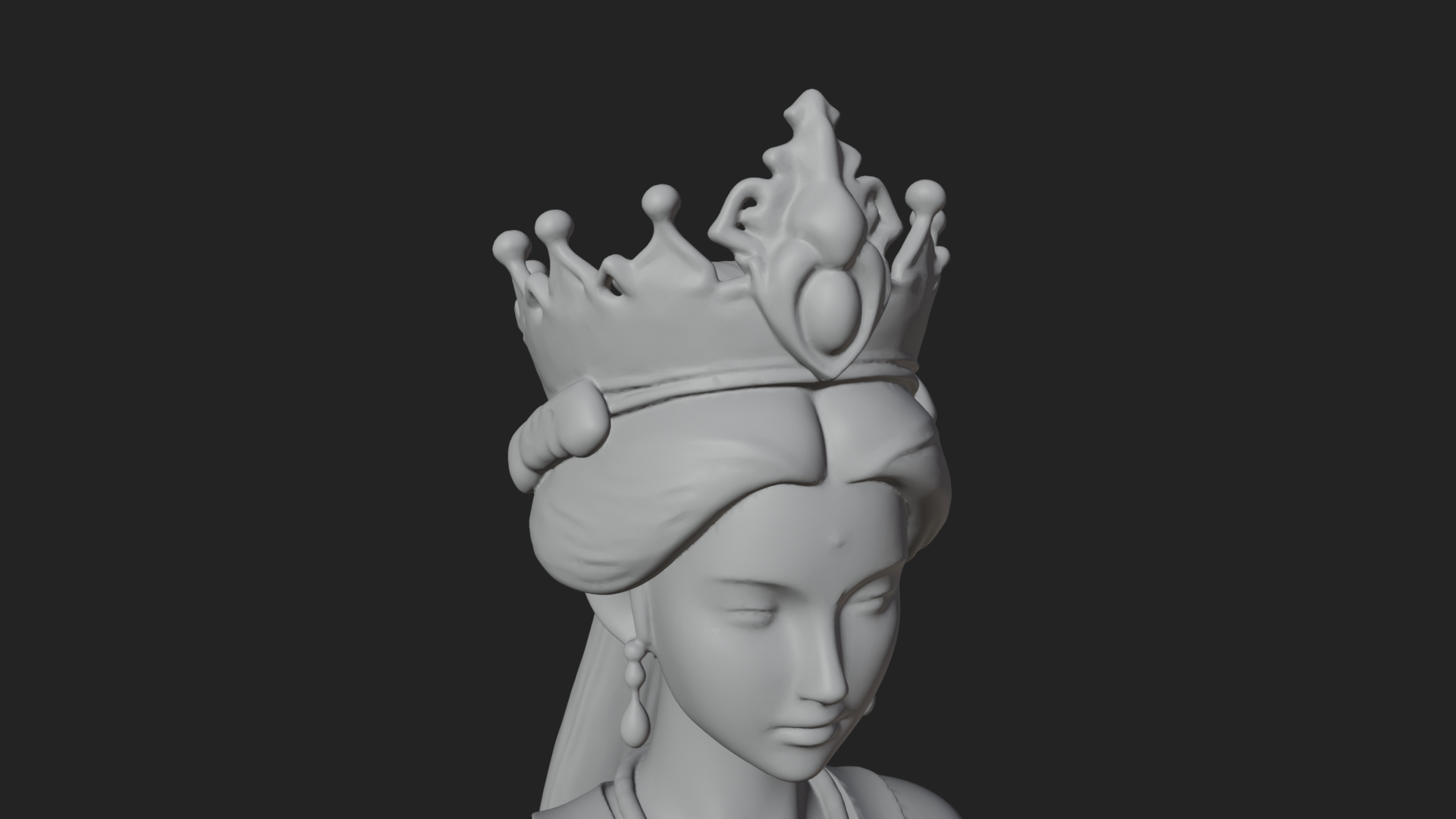 Chinese Empress Statue Design 20 3D Print Model 3D Model