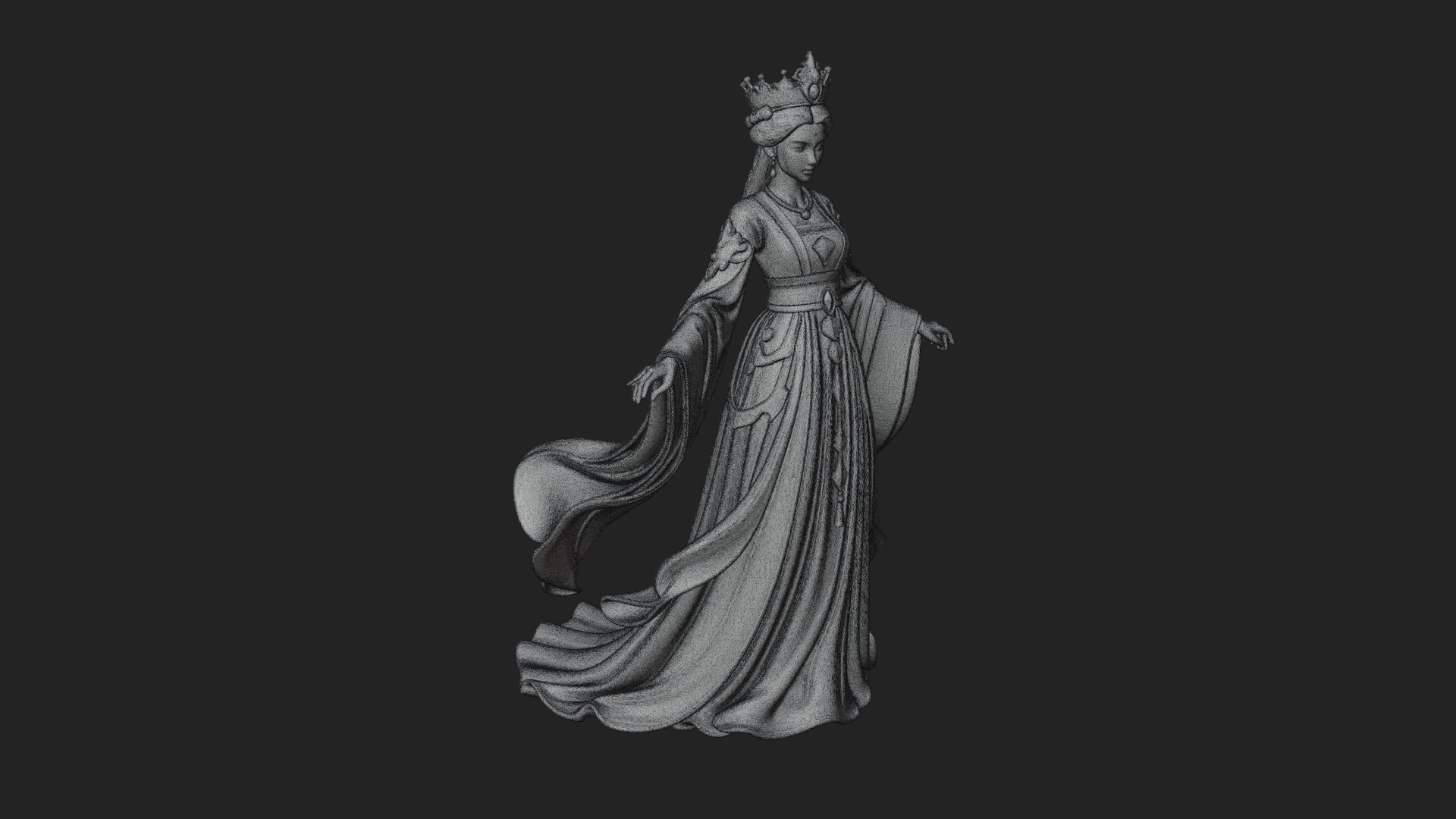 Chinese Empress Statue Design 20 3D Print Model 3D Model