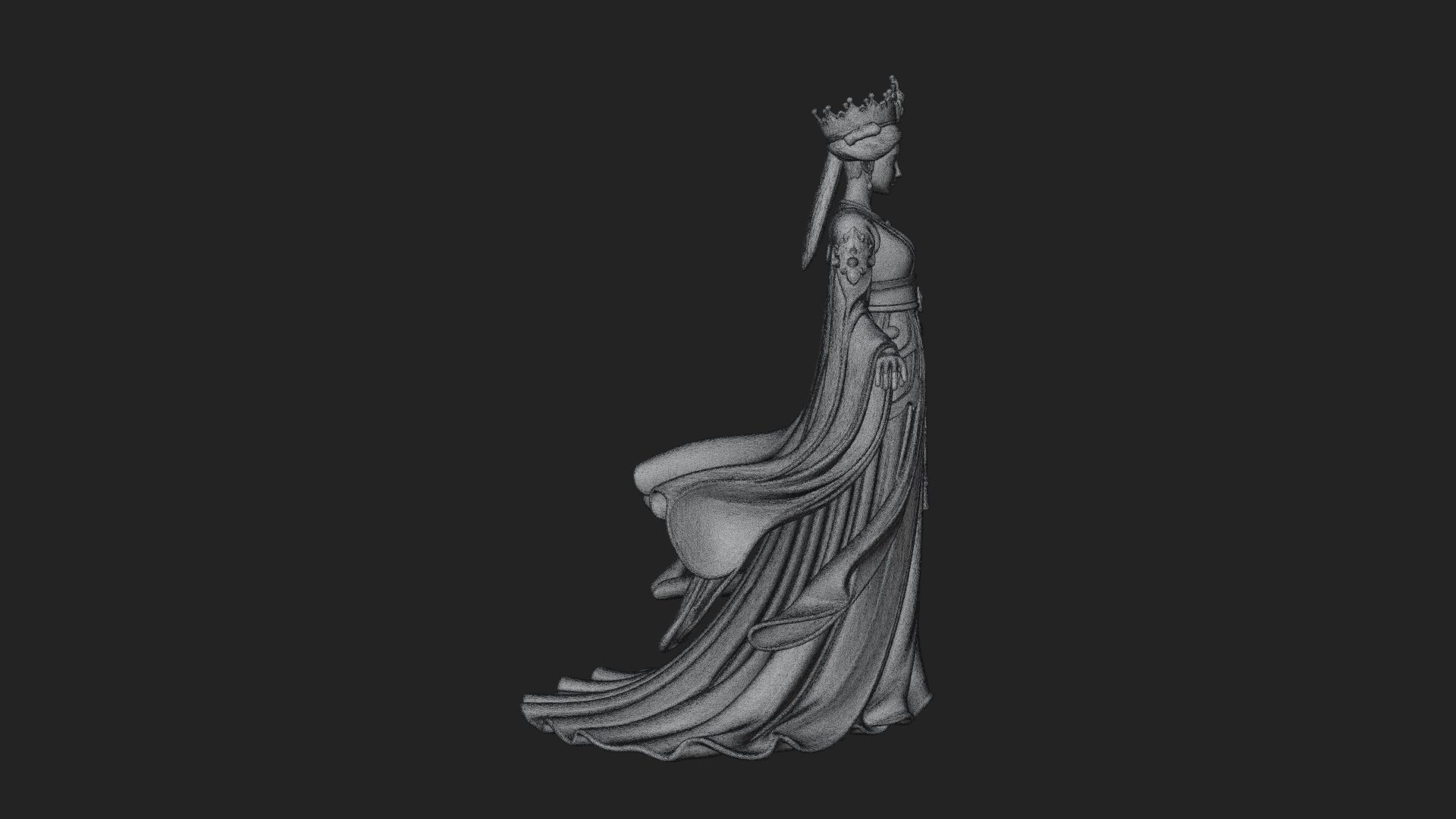 Chinese Empress Statue Design 20 3D Print Model 3D Model