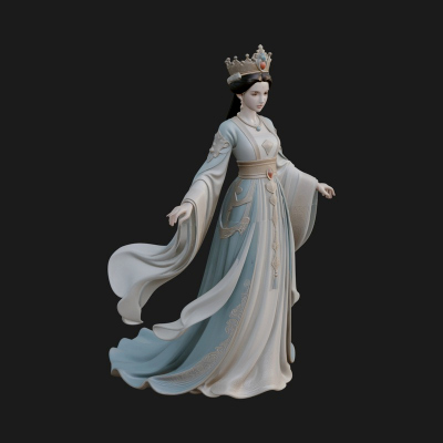 Chinese Empress Statue Design 20 3D Print Model
