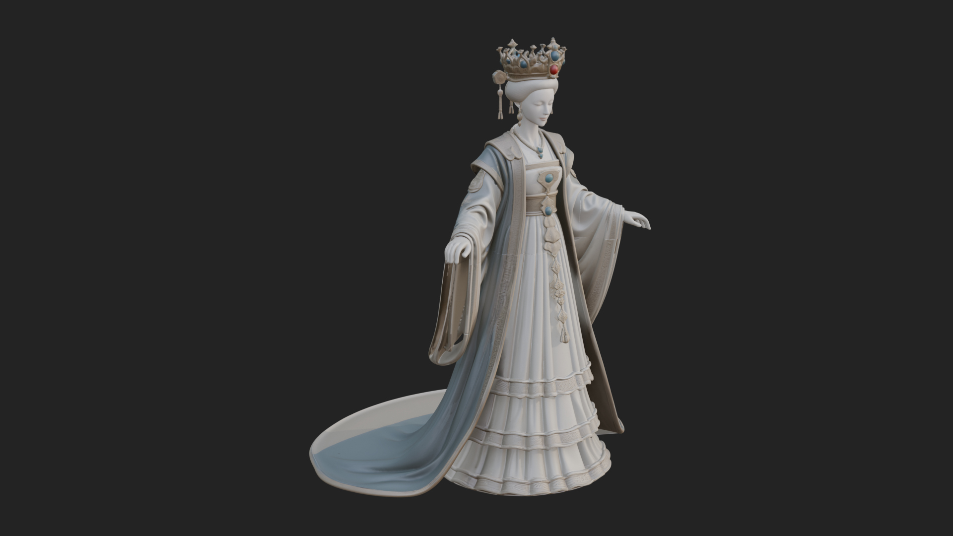Chinese Empress Statue Design 21 3D Print Model 3D Model