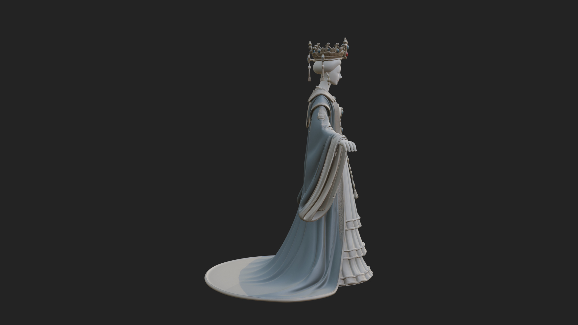 Chinese Empress Statue Design 21 3D Print Model 3D Model