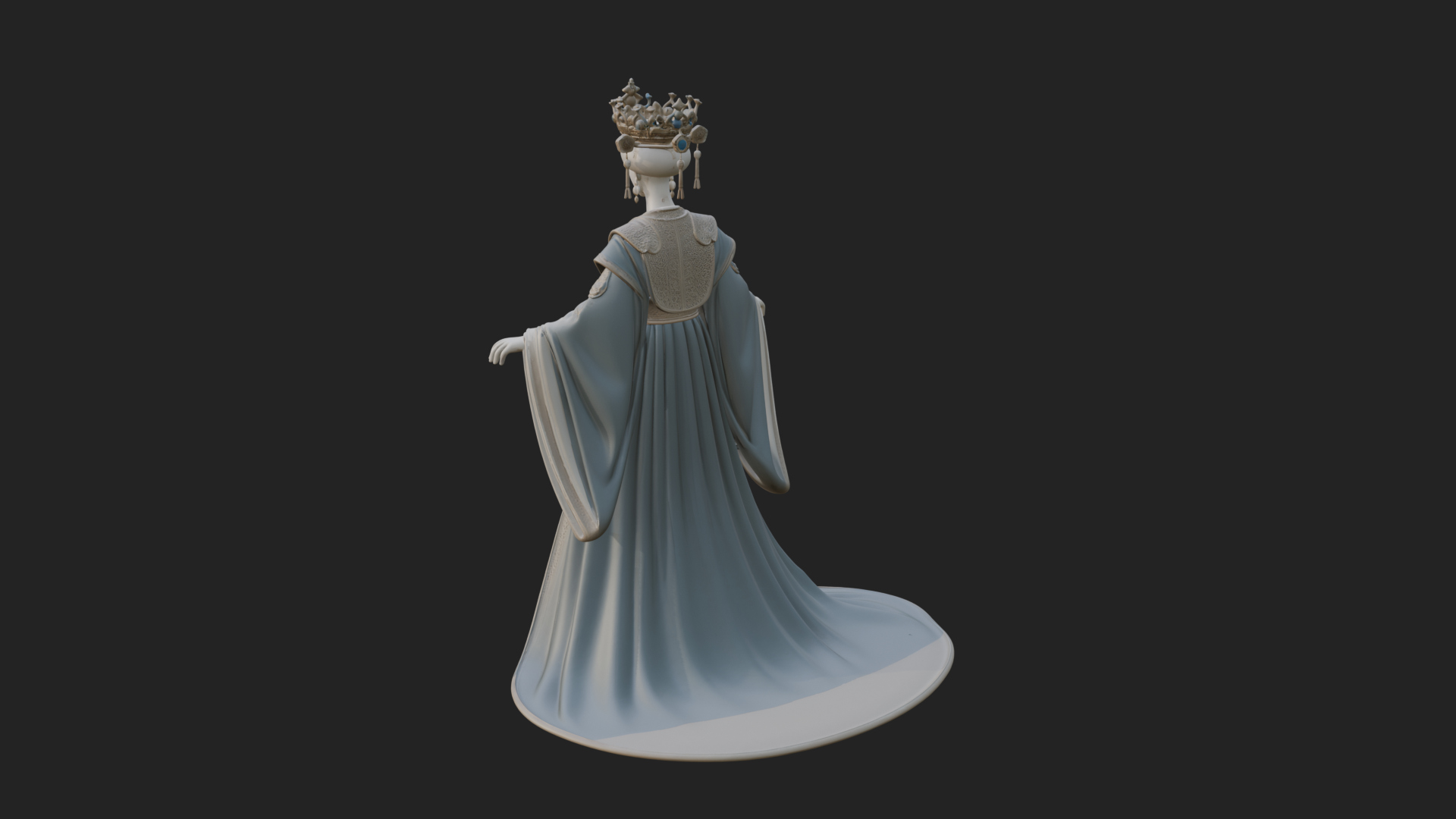 Chinese Empress Statue Design 21 3D Print Model 3D Model