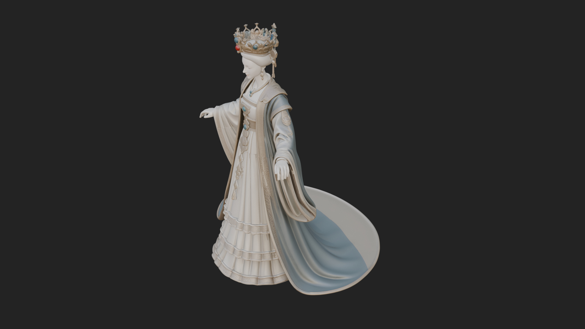 Chinese Empress Statue Design 21 3D Print Model 3D Model