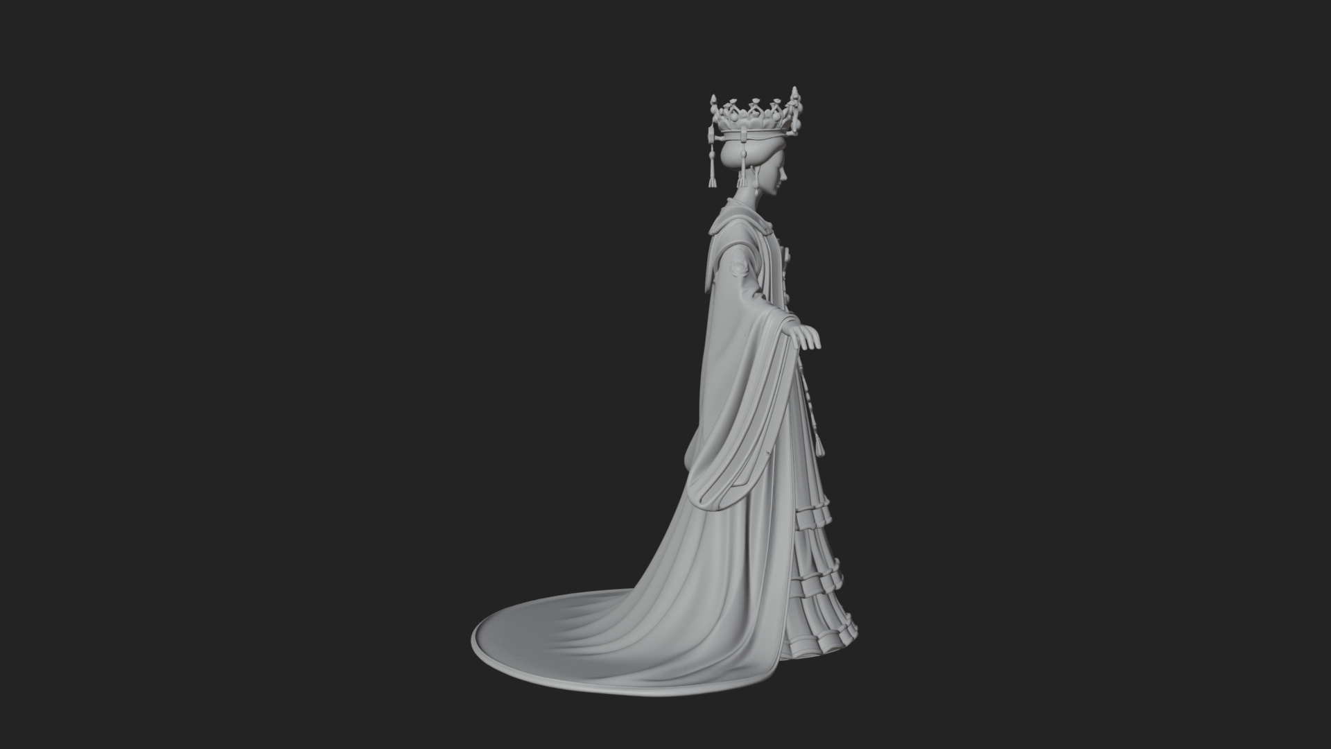 Chinese Empress Statue Design 21 3D Print Model 3D Model