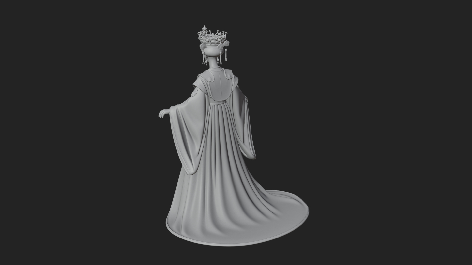Chinese Empress Statue Design 21 3D Print Model 3D Model