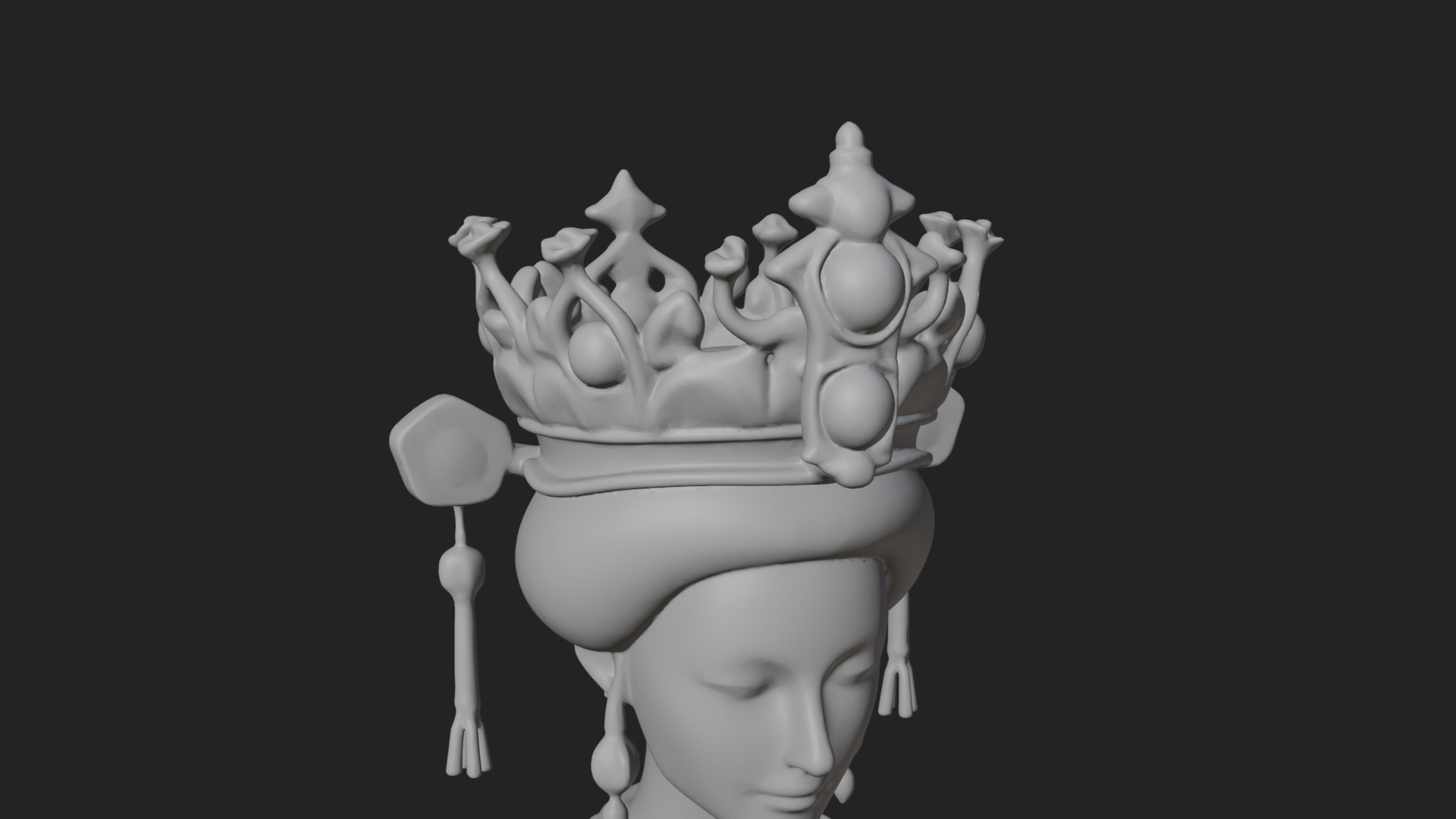 Chinese Empress Statue Design 21 3D Print Model 3D Model