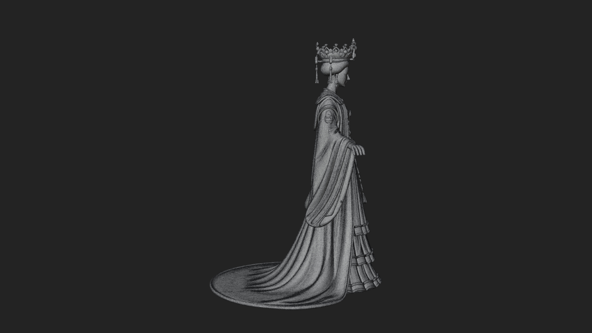 Chinese Empress Statue Design 21 3D Print Model 3D Model