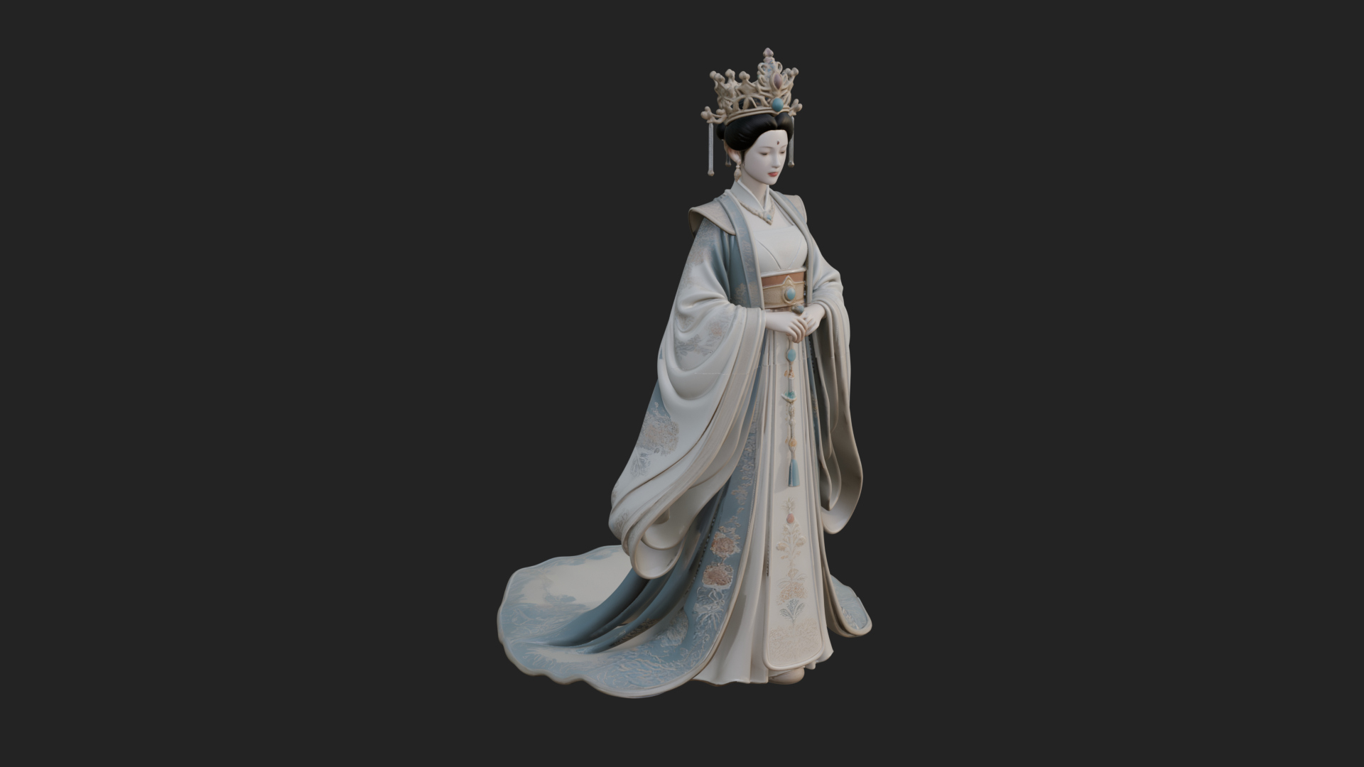 Chinese Empress Statue Design 22 3D Print Model 3D Model