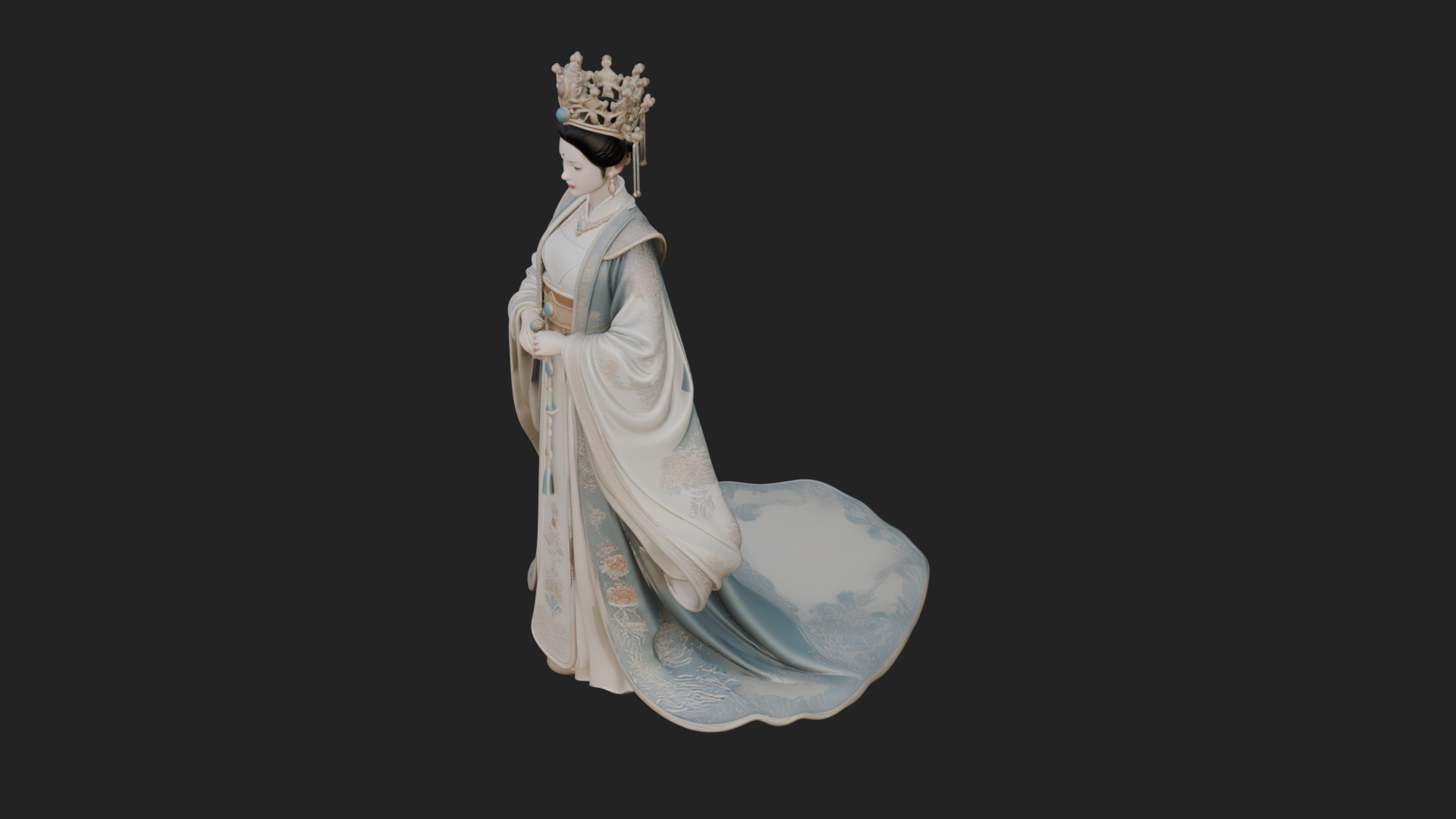 Chinese Empress Statue Design 22 3D Print Model 3D Model