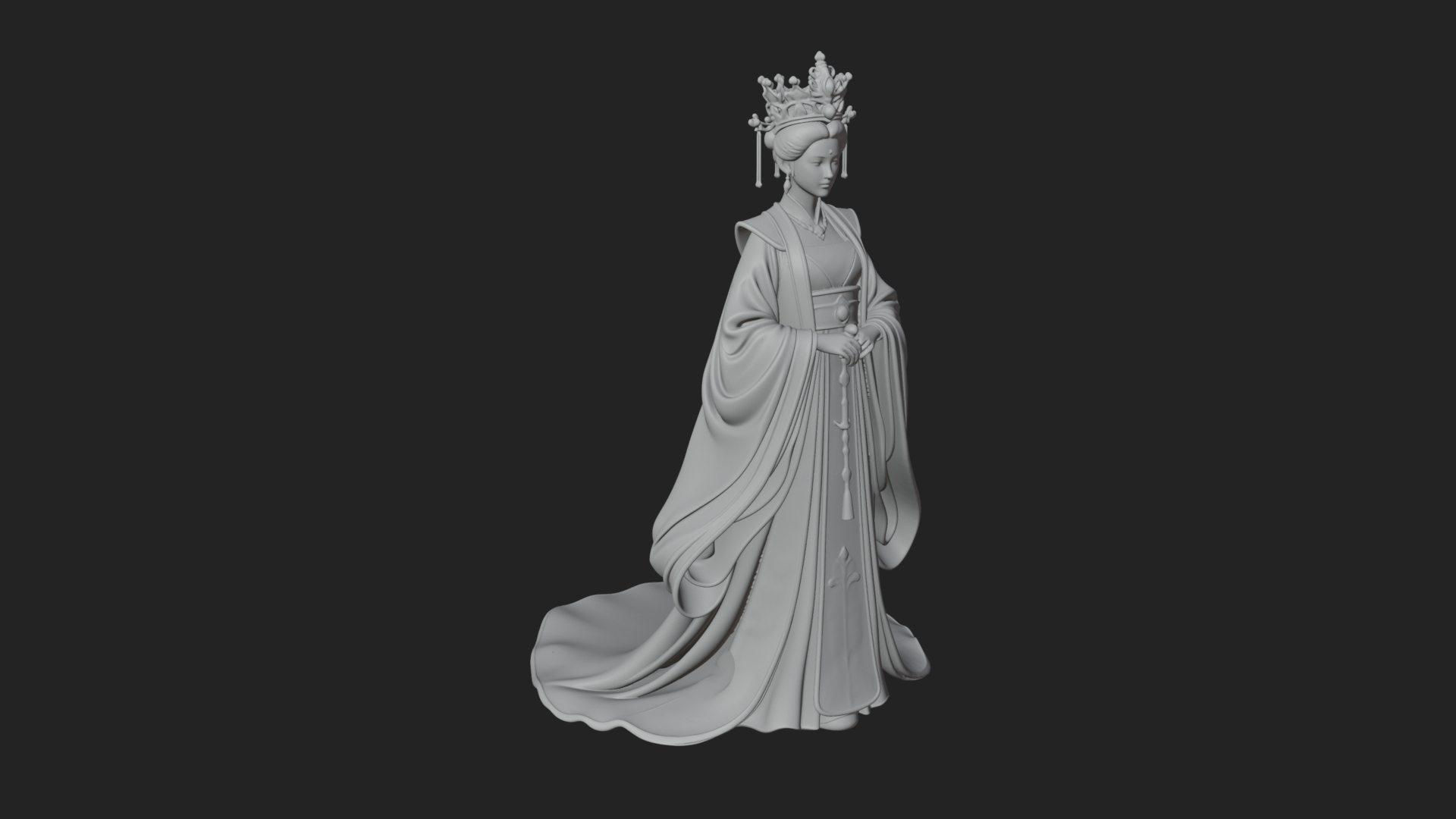 Chinese Empress Statue Design 22 3D Print Model 3D Model