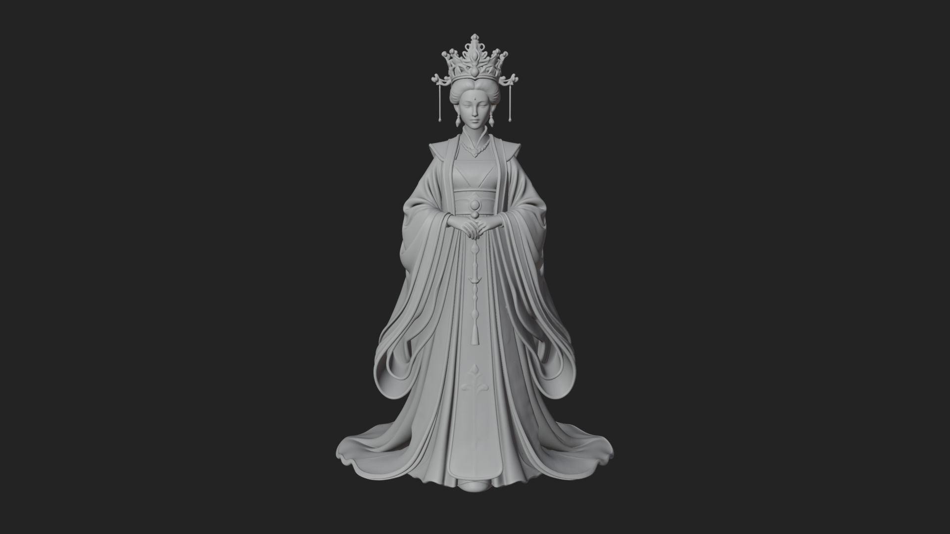 Chinese Empress Statue Design 22 3D Print Model 3D Model