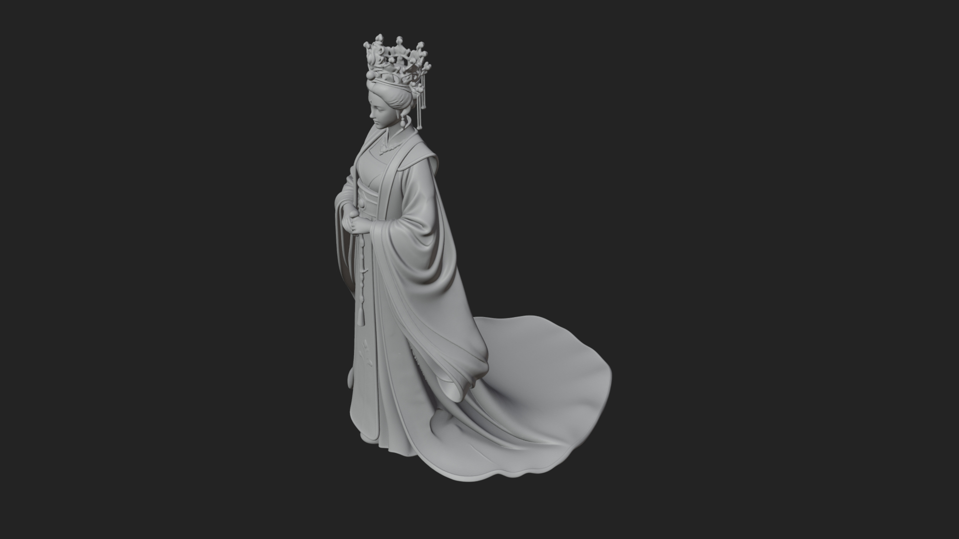 Chinese Empress Statue Design 22 3D Print Model 3D Model