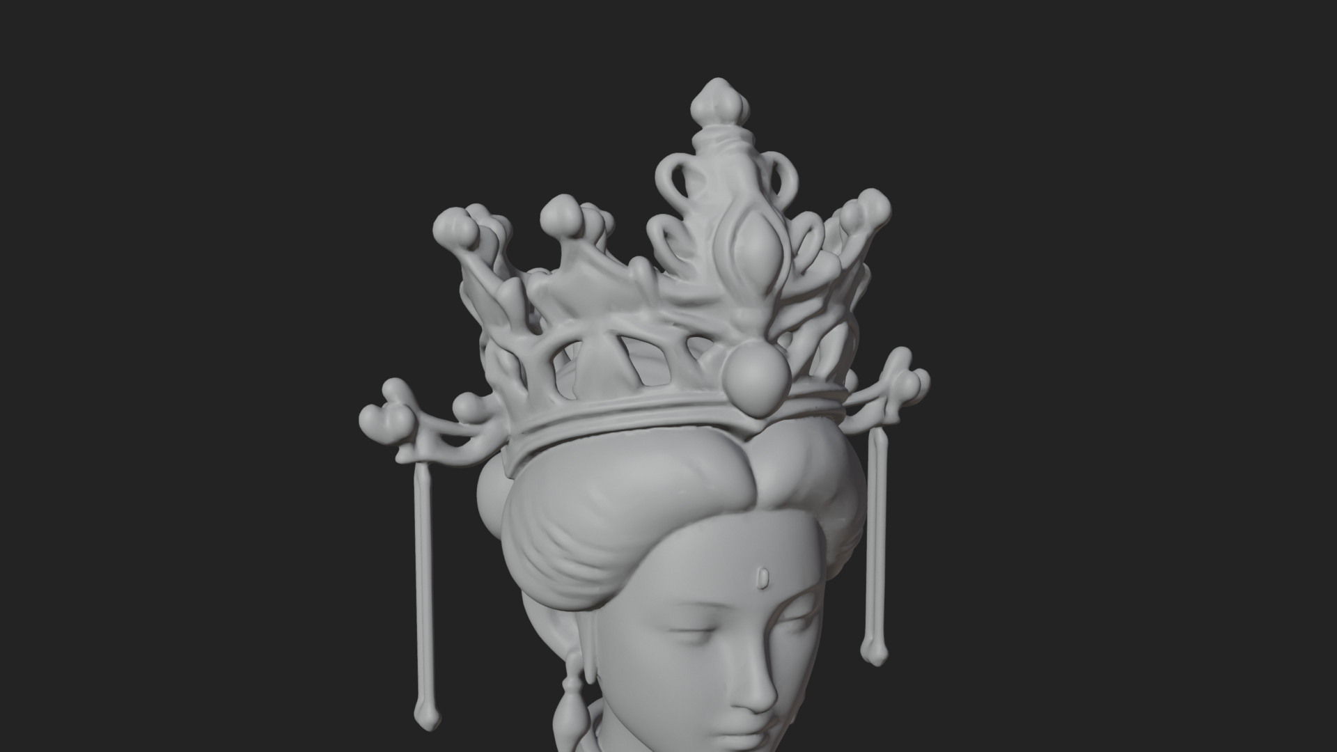 Chinese Empress Statue Design 22 3D Print Model 3D Model