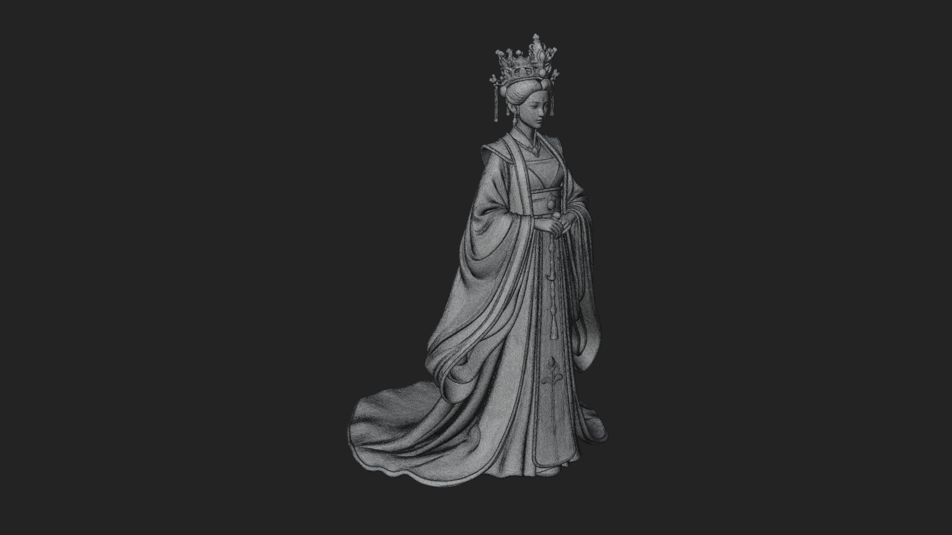 Chinese Empress Statue Design 22 3D Print Model 3D Model