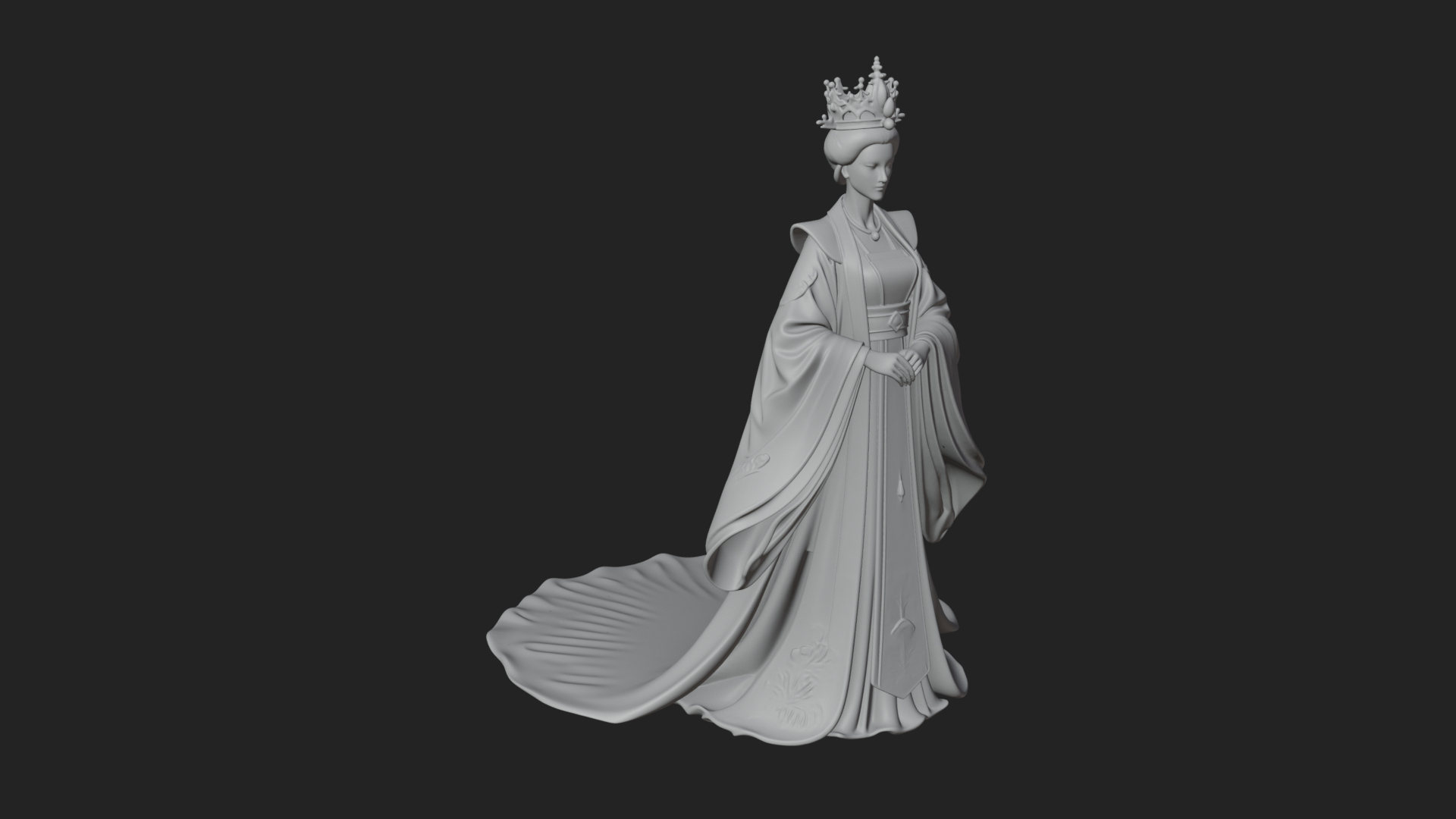Chinese Empress Statue Design 23 3D Print Model 3D Model