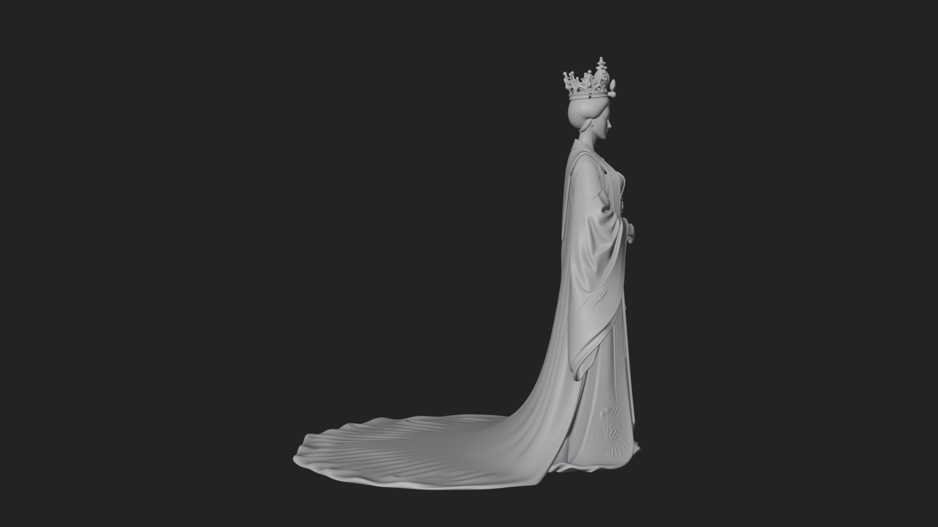 Chinese Empress Statue Design 23 3D Print Model 3D Model