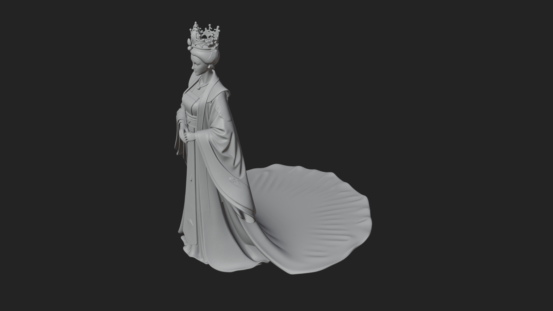 Chinese Empress Statue Design 23 3D Print Model 3D Model