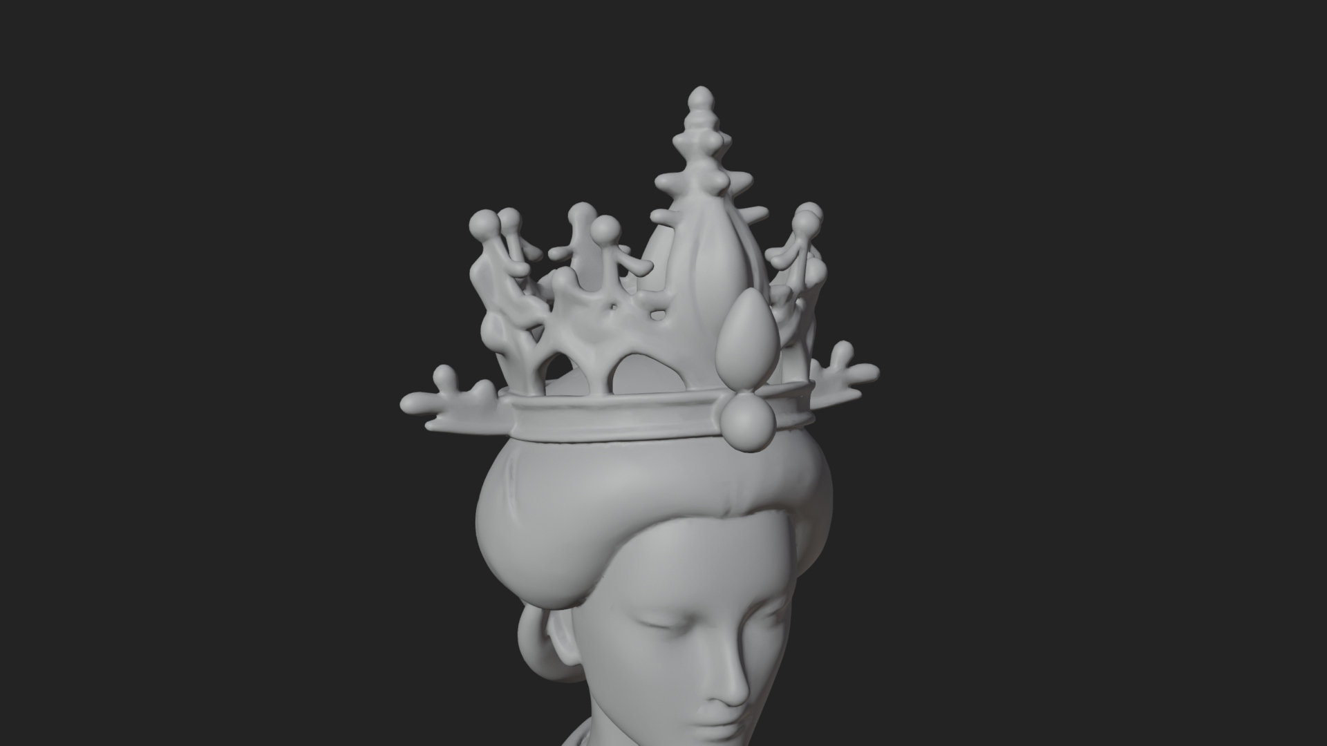 Chinese Empress Statue Design 23 3D Print Model 3D Model