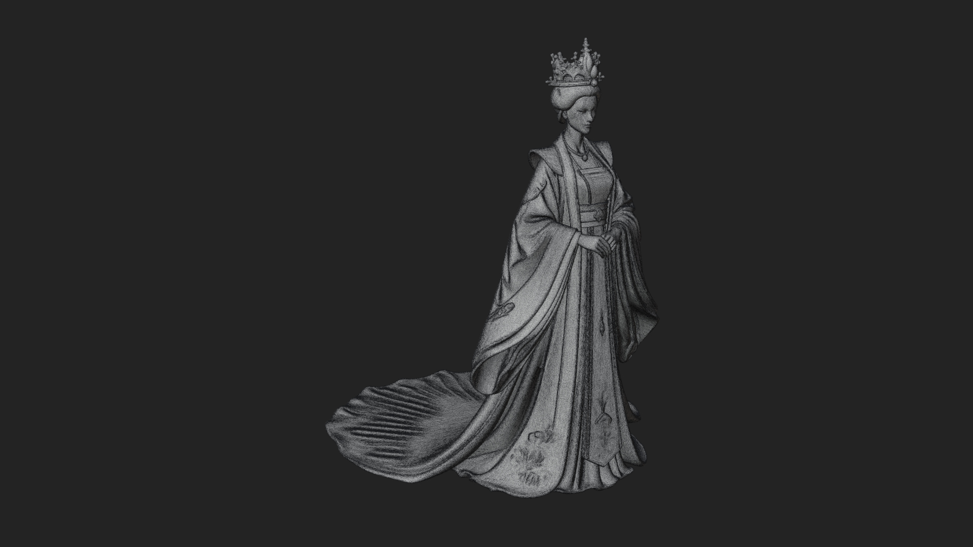 Chinese Empress Statue Design 23 3D Print Model 3D Model