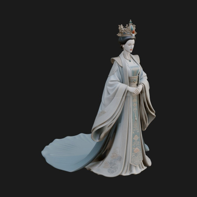 Chinese Empress Statue Design 23 3D Print Model