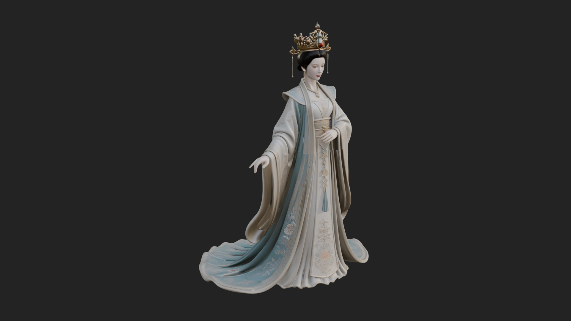 Chinese Empress Statue Design 24 3D Print Model 3D Model