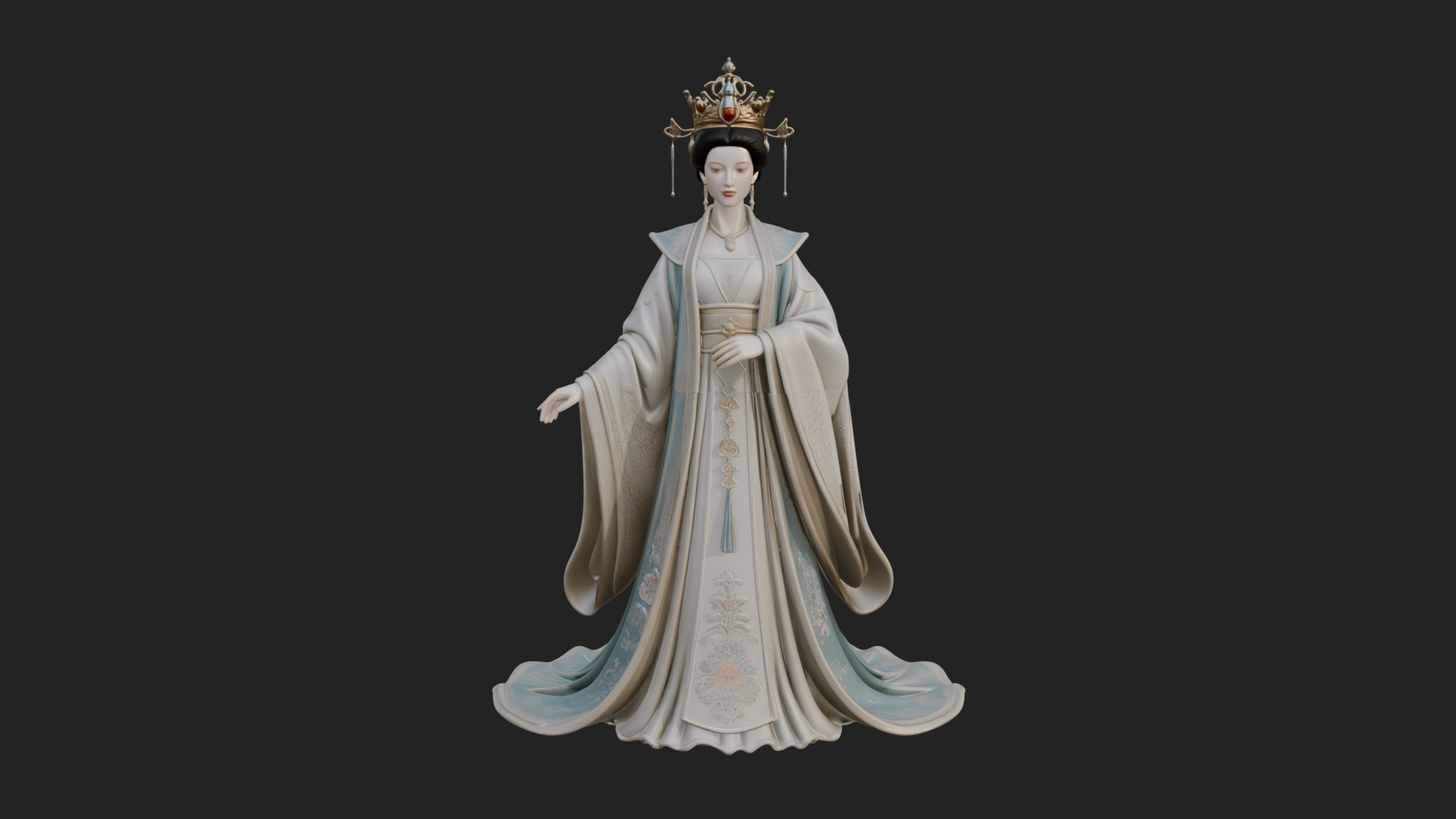 Chinese Empress Statue Design 24 3D Print Model 3D Model