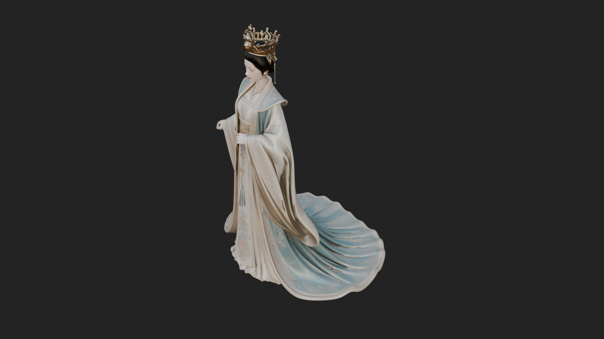 Chinese Empress Statue Design 24 3D Print Model 3D Model