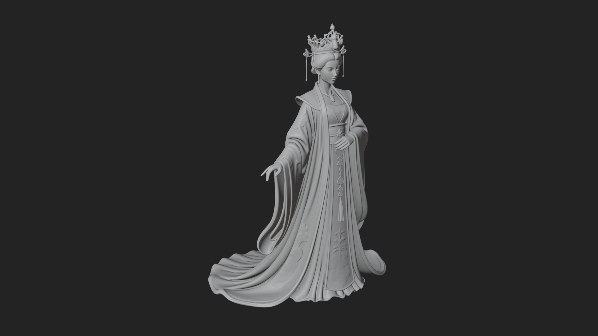 Chinese Empress Statue Design 24 3D Print Model 3D Model