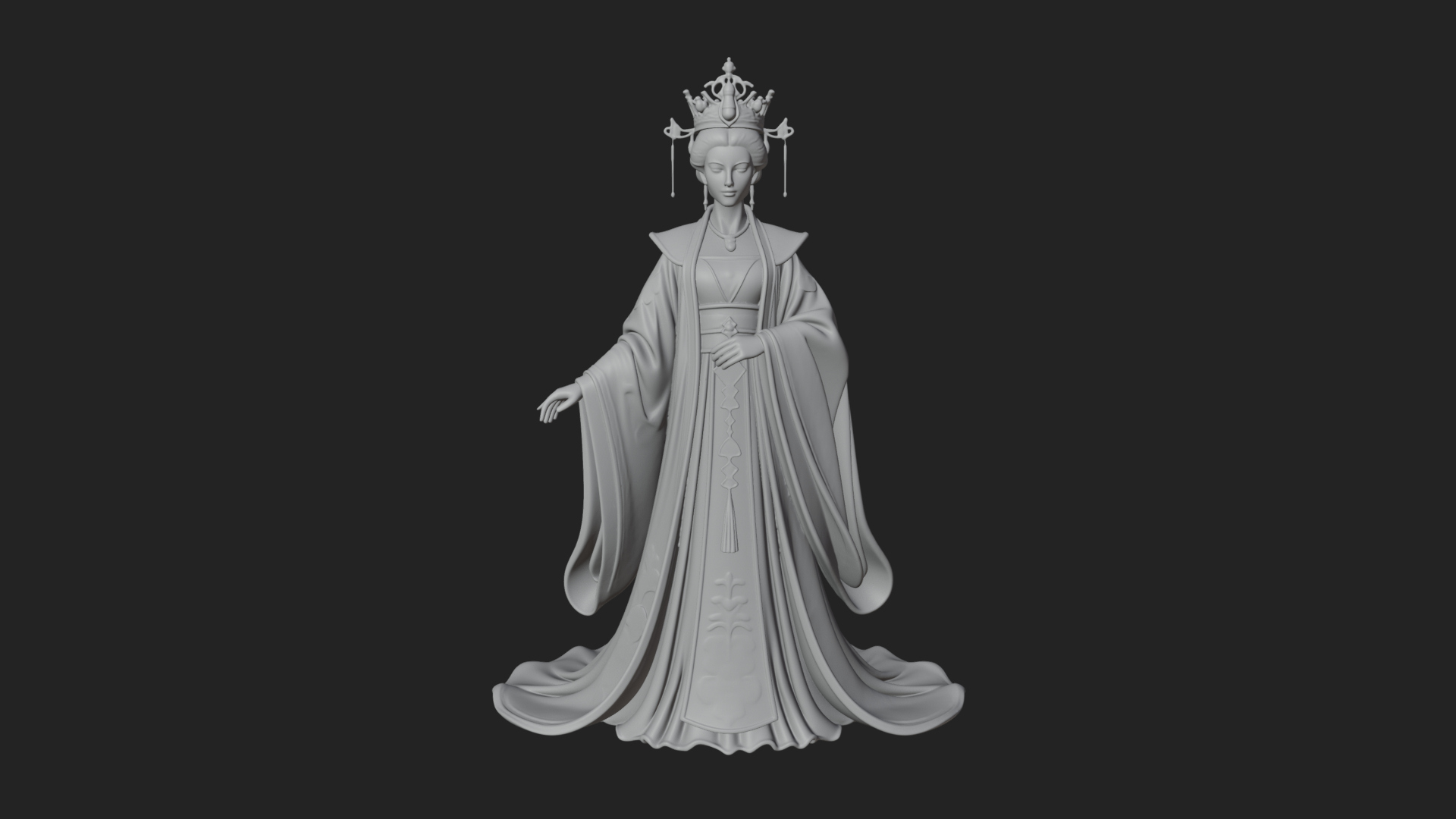 Chinese Empress Statue Design 24 3D Print Model 3D Model