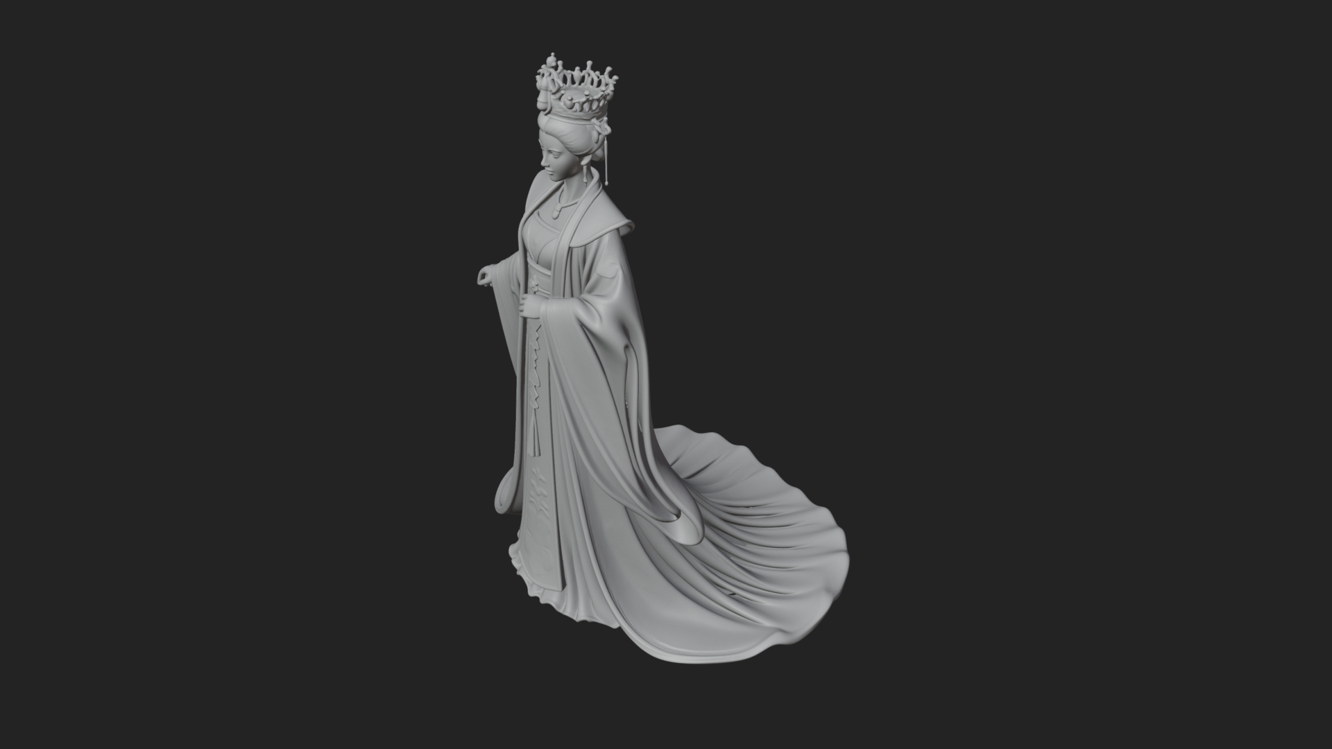 Chinese Empress Statue Design 24 3D Print Model 3D Model