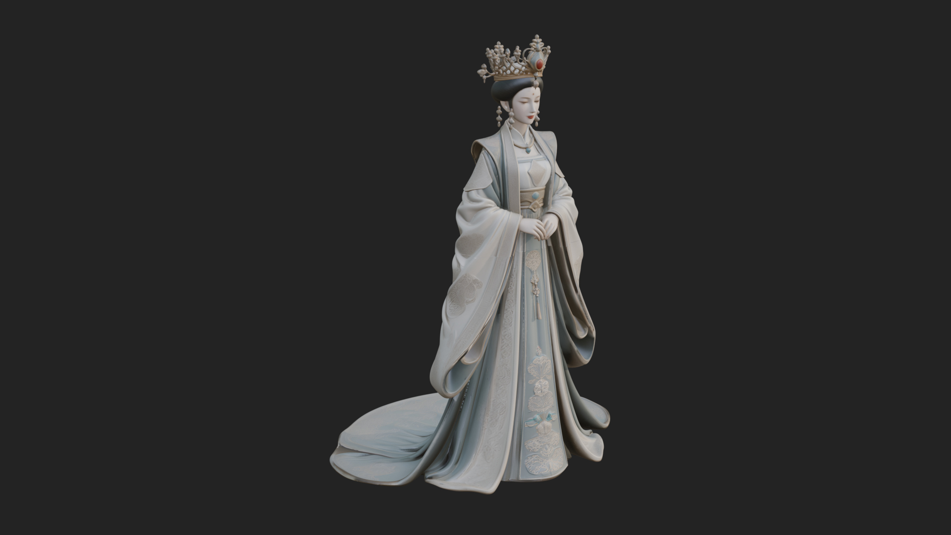 Chinese Empress Statue Design 25 3D Print Model 3D Model