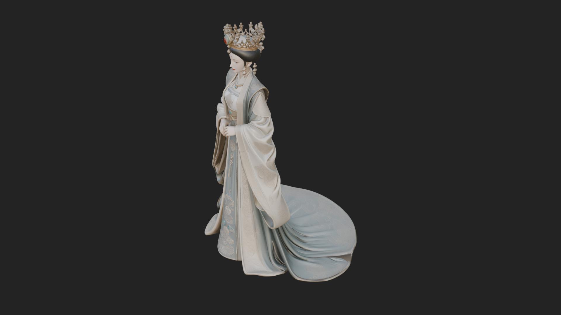 Chinese Empress Statue Design 25 3D Print Model 3D Model
