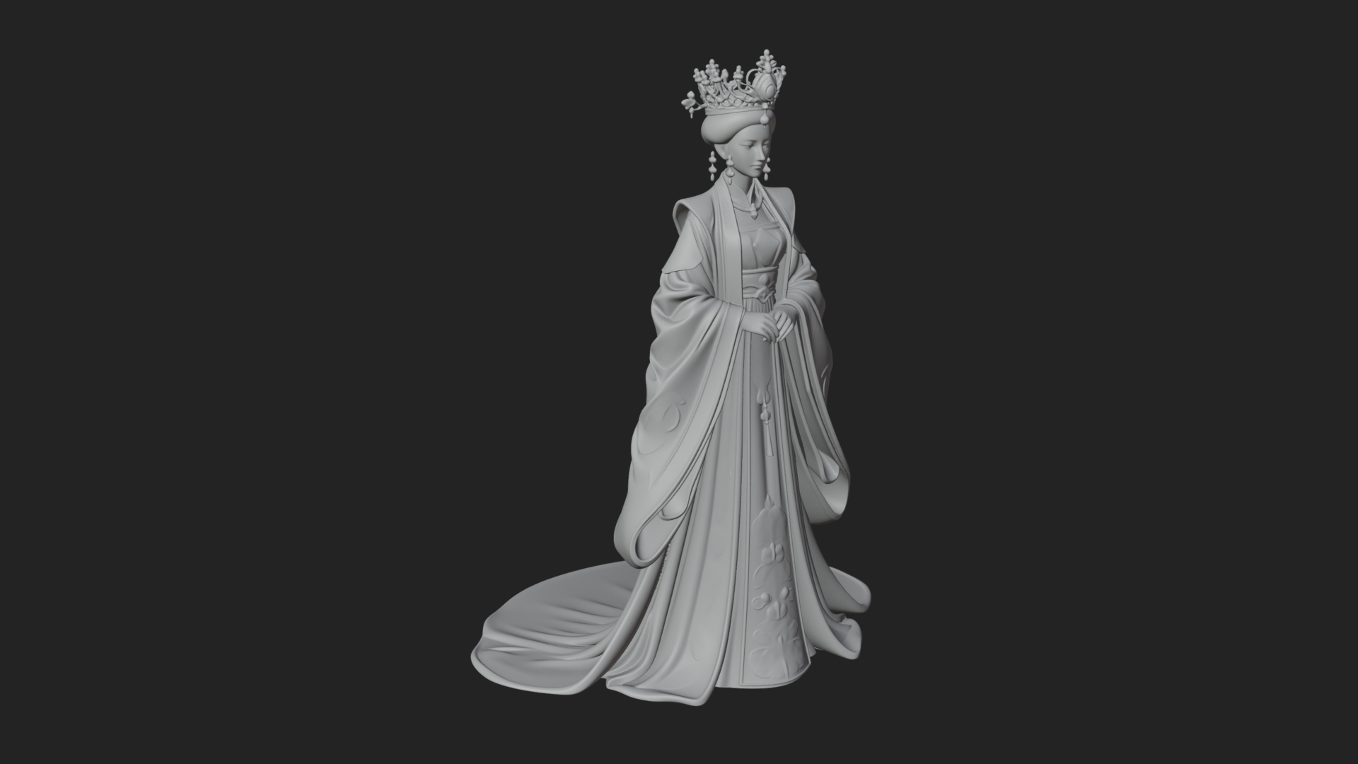 Chinese Empress Statue Design 25 3D Print Model 3D Model