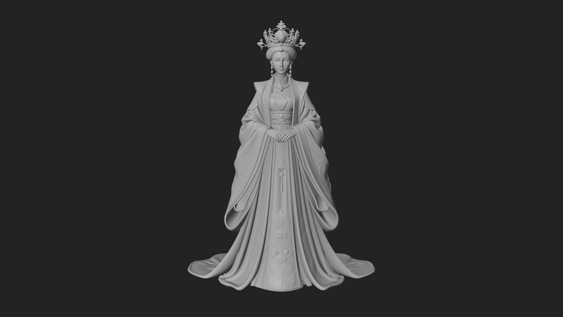 Chinese Empress Statue Design 25 3D Print Model 3D Model