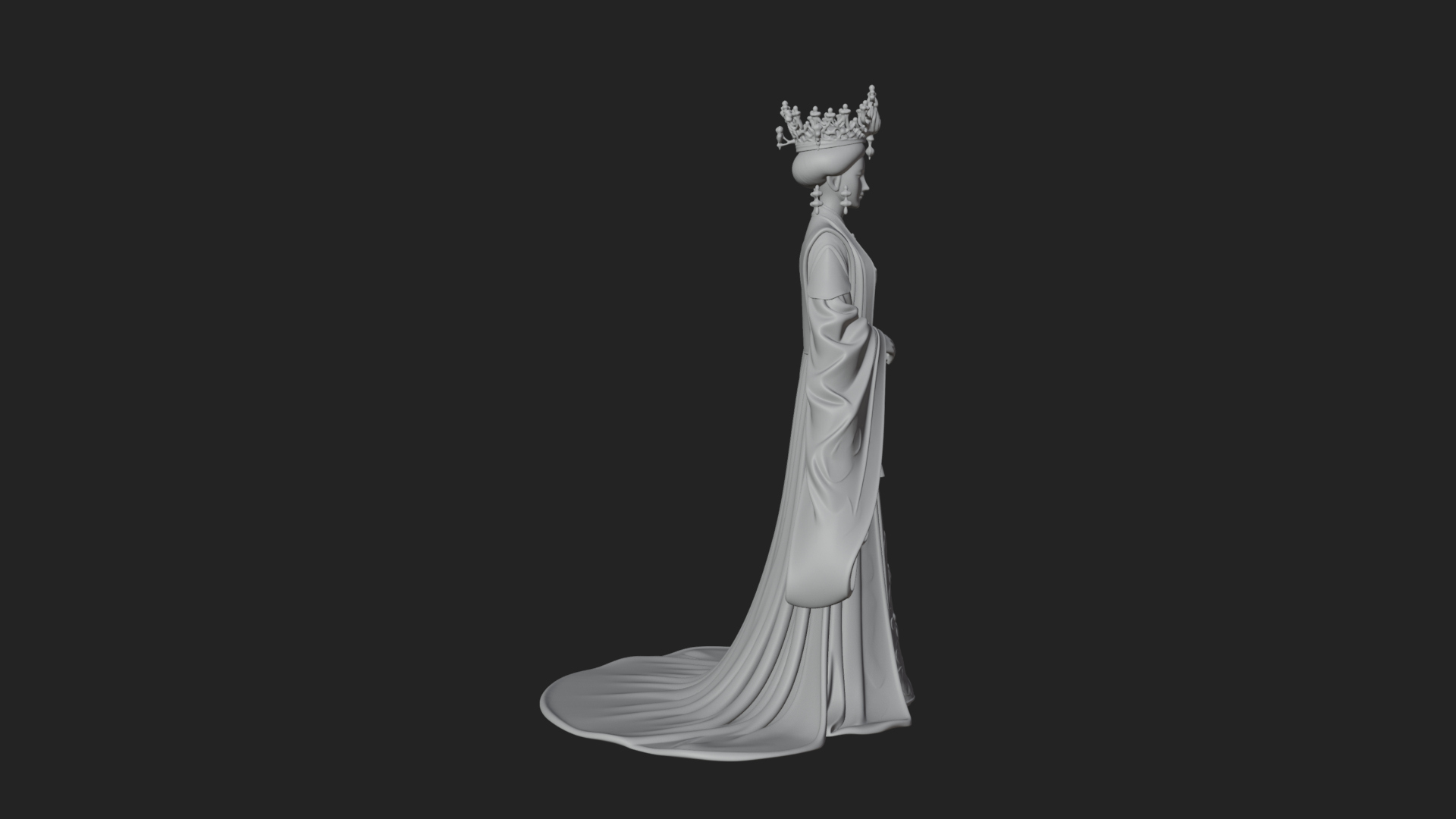 Chinese Empress Statue Design 25 3D Print Model 3D Model