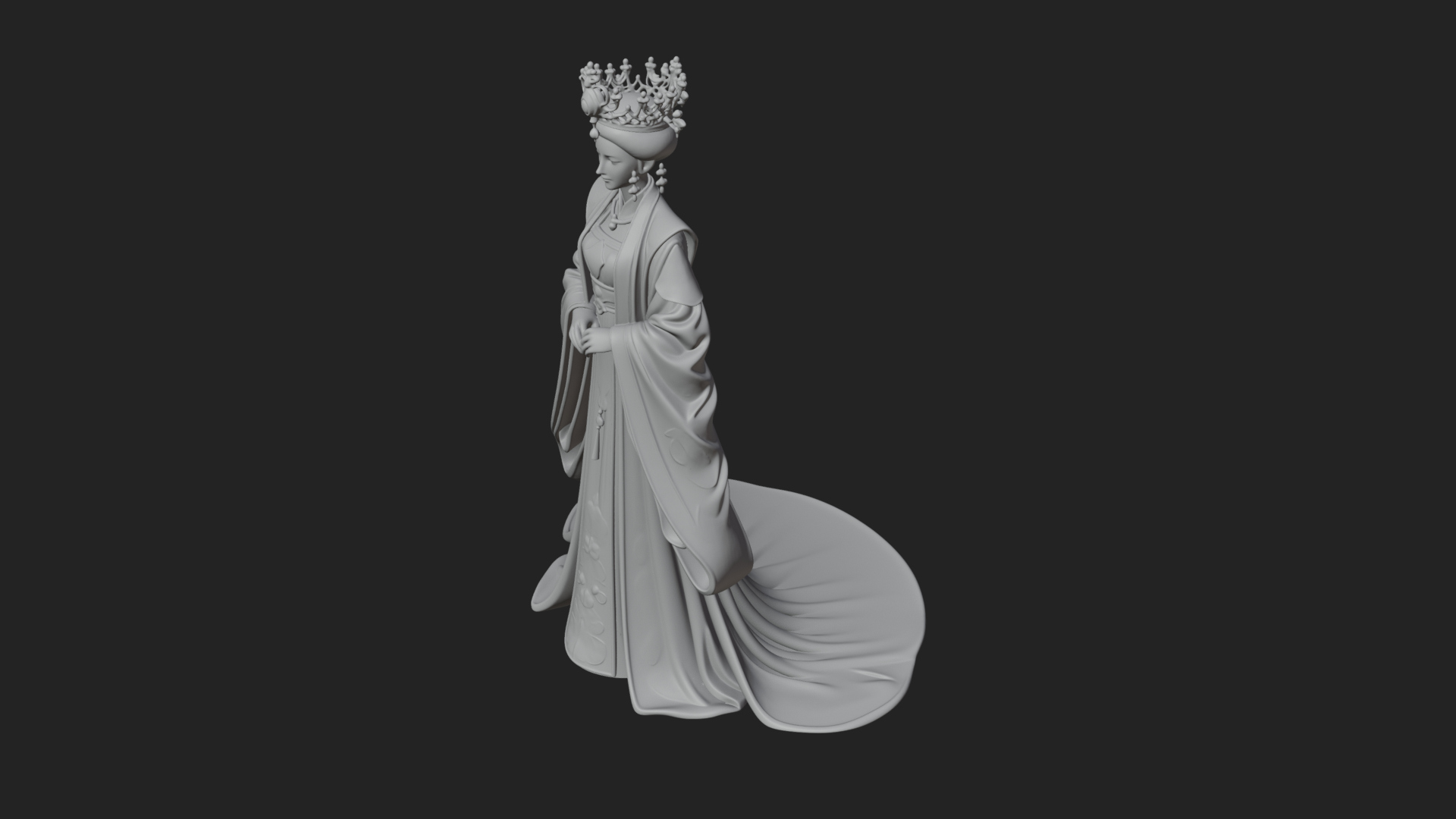 Chinese Empress Statue Design 25 3D Print Model 3D Model