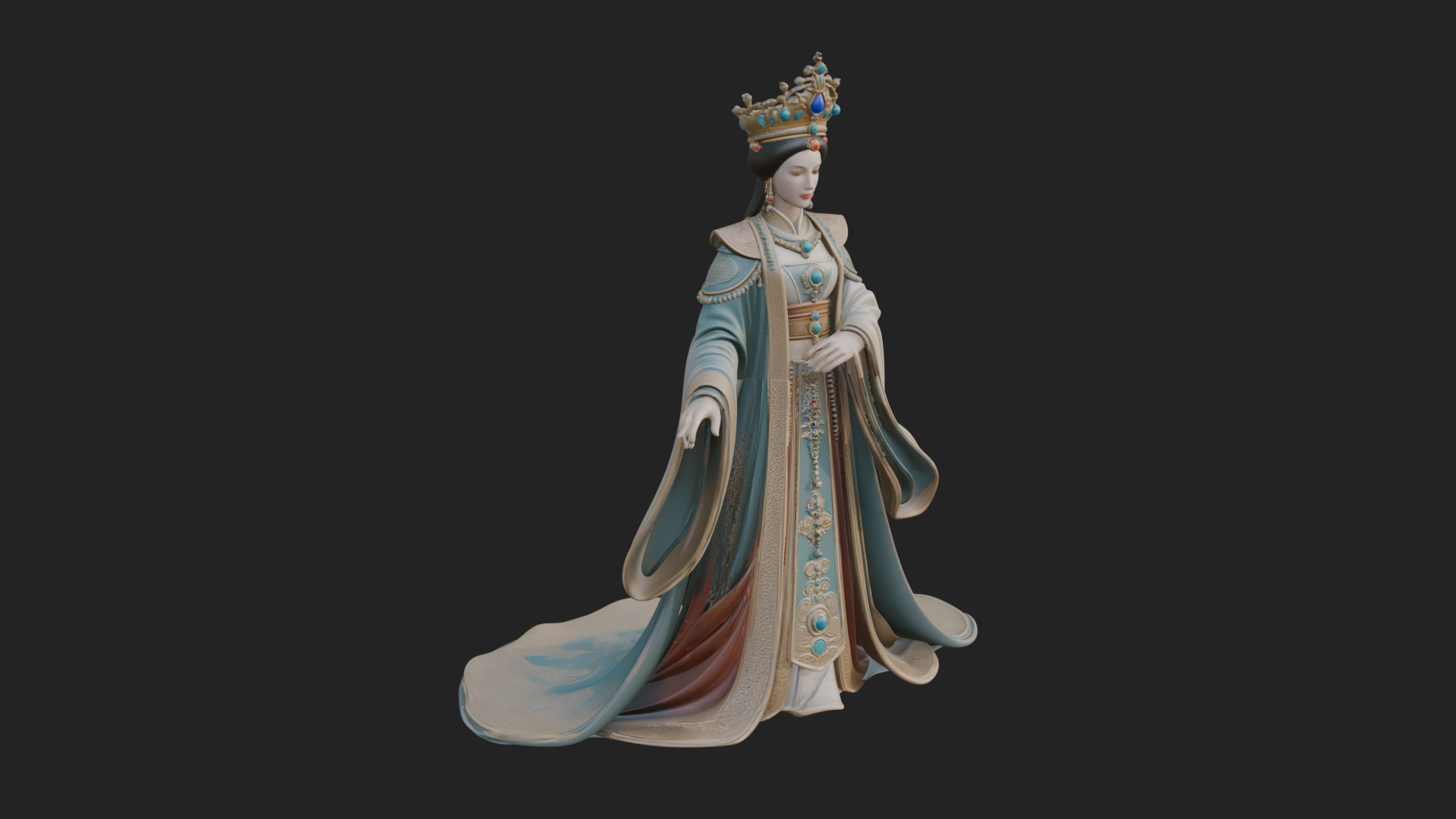 Chinese Empress Statue Design 26 3D Print Model 3D Model