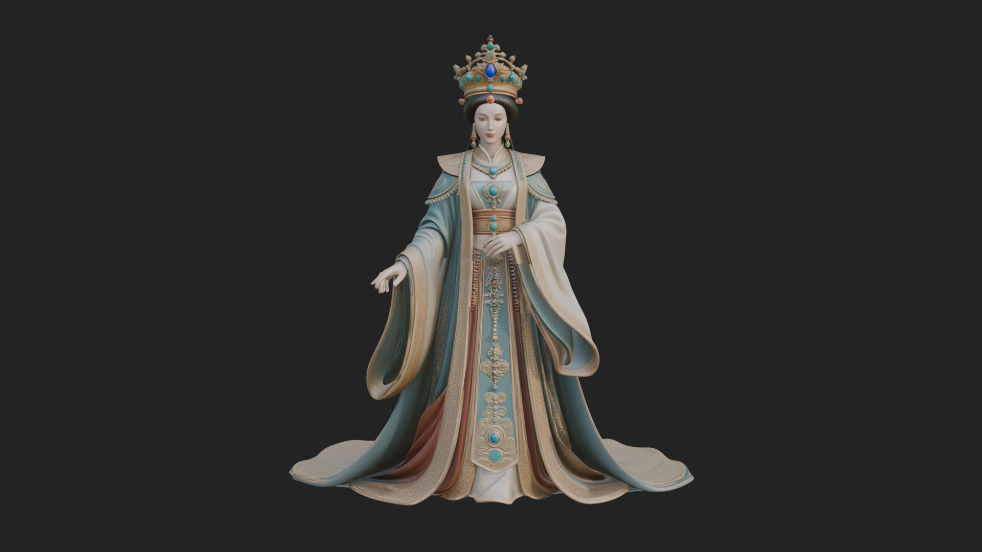 Chinese Empress Statue Design 26 3D Print Model 3D Model