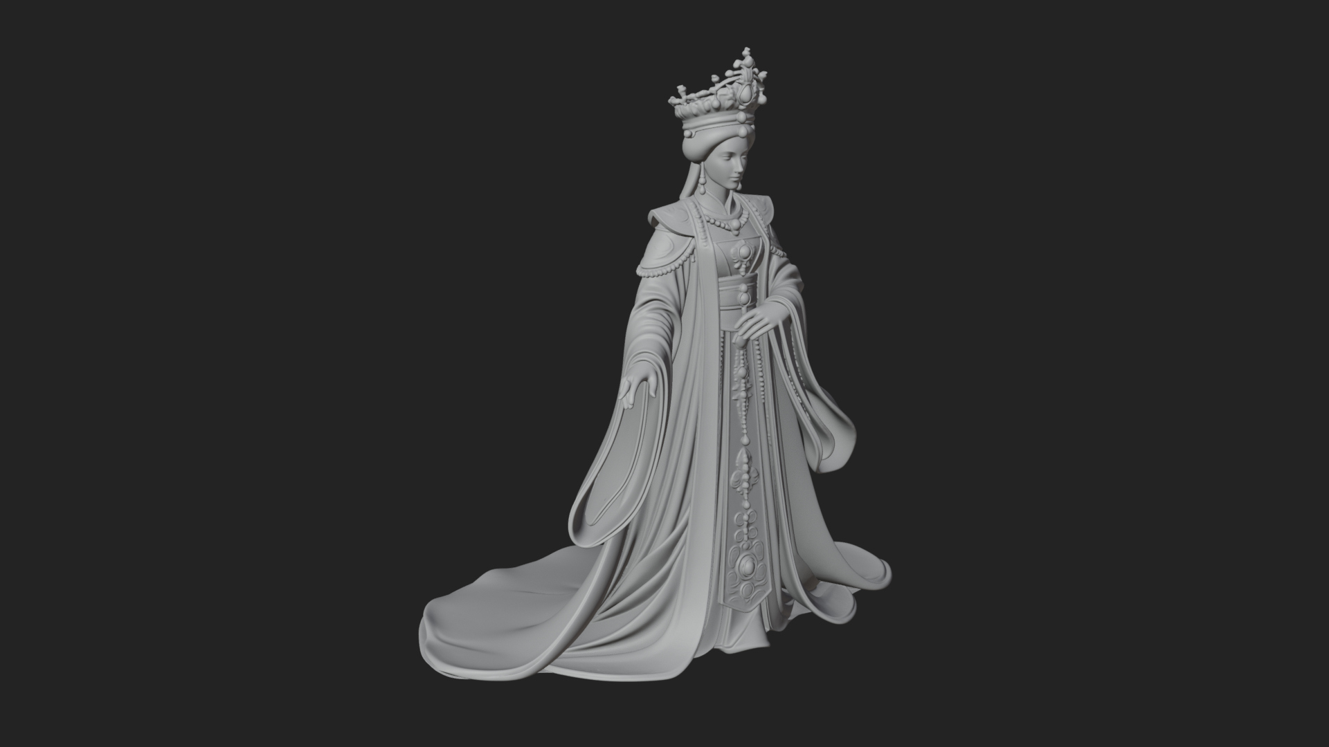 Chinese Empress Statue Design 26 3D Print Model 3D Model