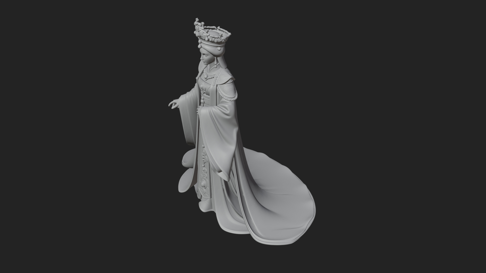 Chinese Empress Statue Design 26 3D Print Model 3D Model