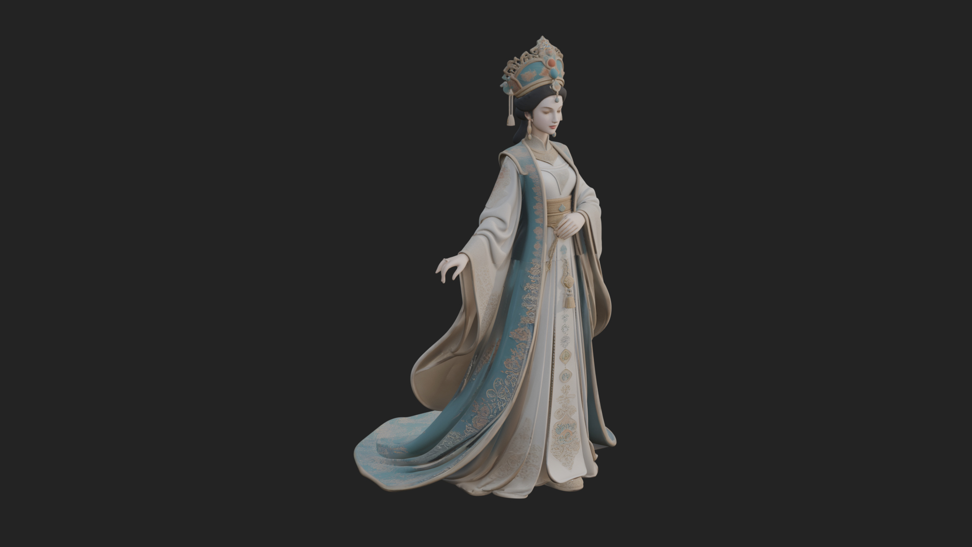 Chinese Empress Statue Design 27 3D Print Model 3D Model