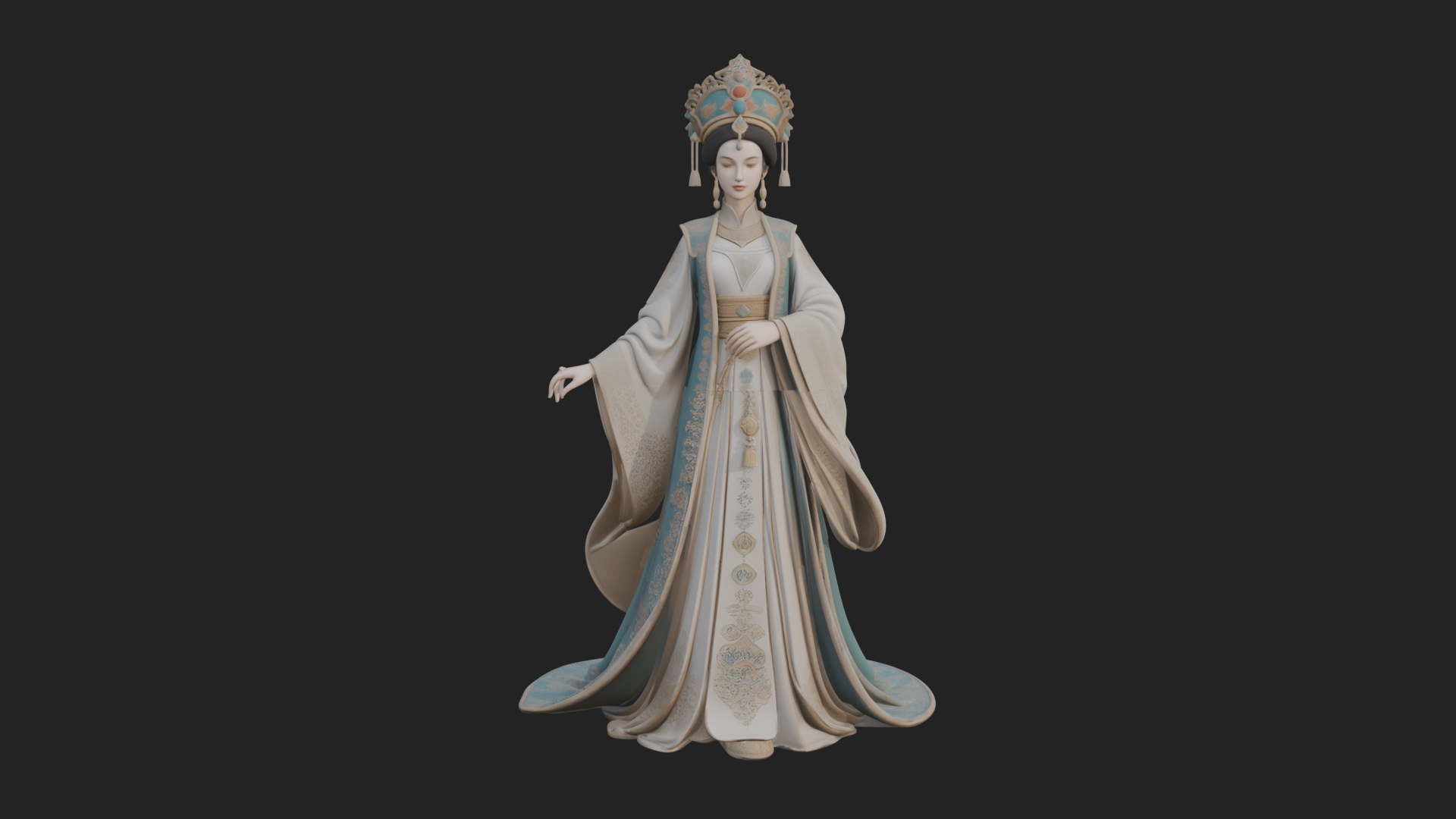 Chinese Empress Statue Design 27 3D Print Model 3D Model