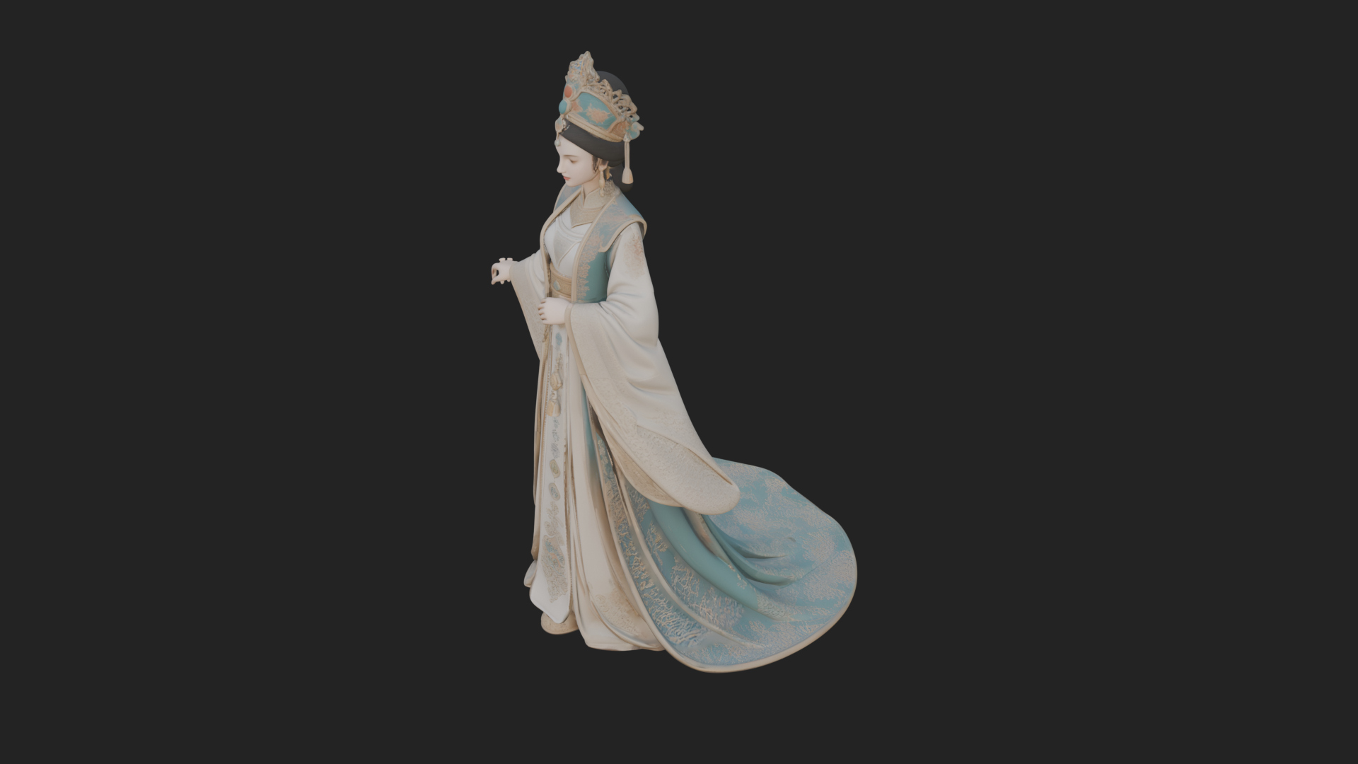 Chinese Empress Statue Design 27 3D Print Model 3D Model