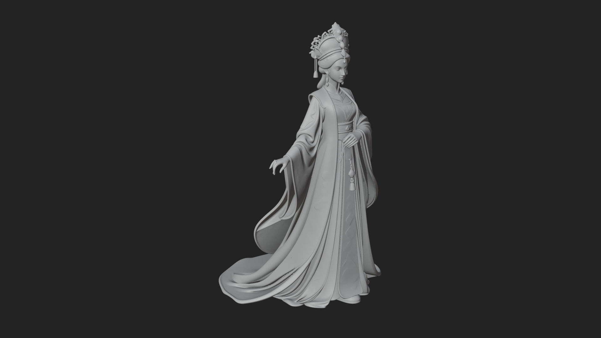 Chinese Empress Statue Design 27 3D Print Model 3D Model
