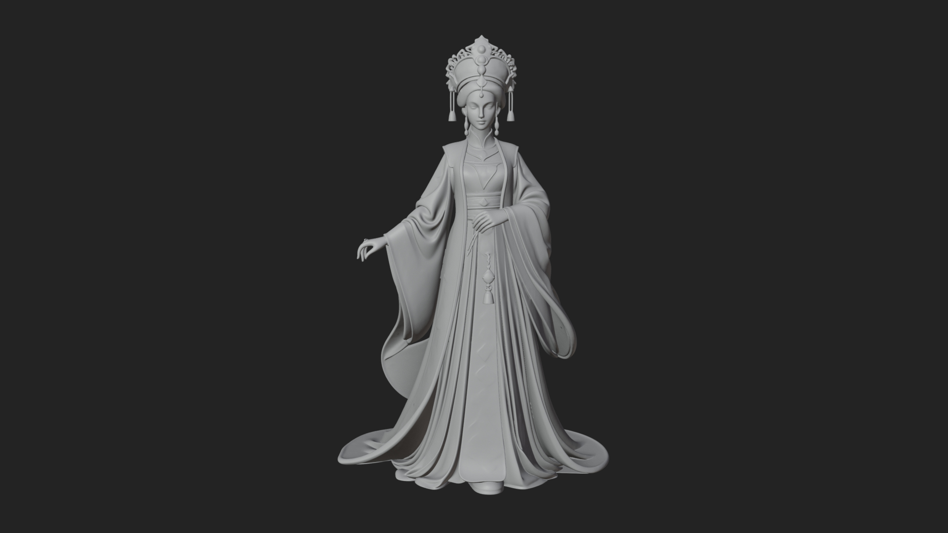 Chinese Empress Statue Design 27 3D Print Model 3D Model