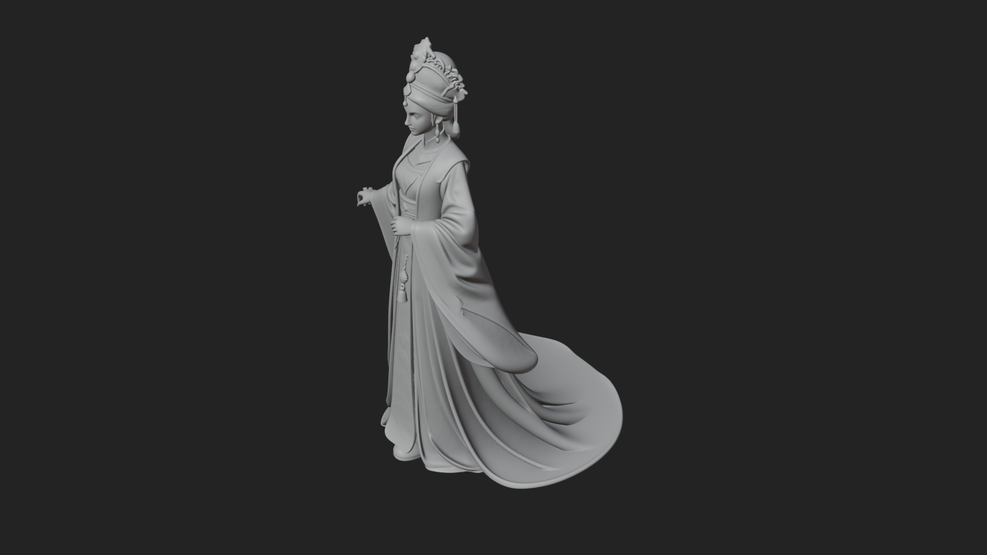 Chinese Empress Statue Design 27 3D Print Model 3D Model