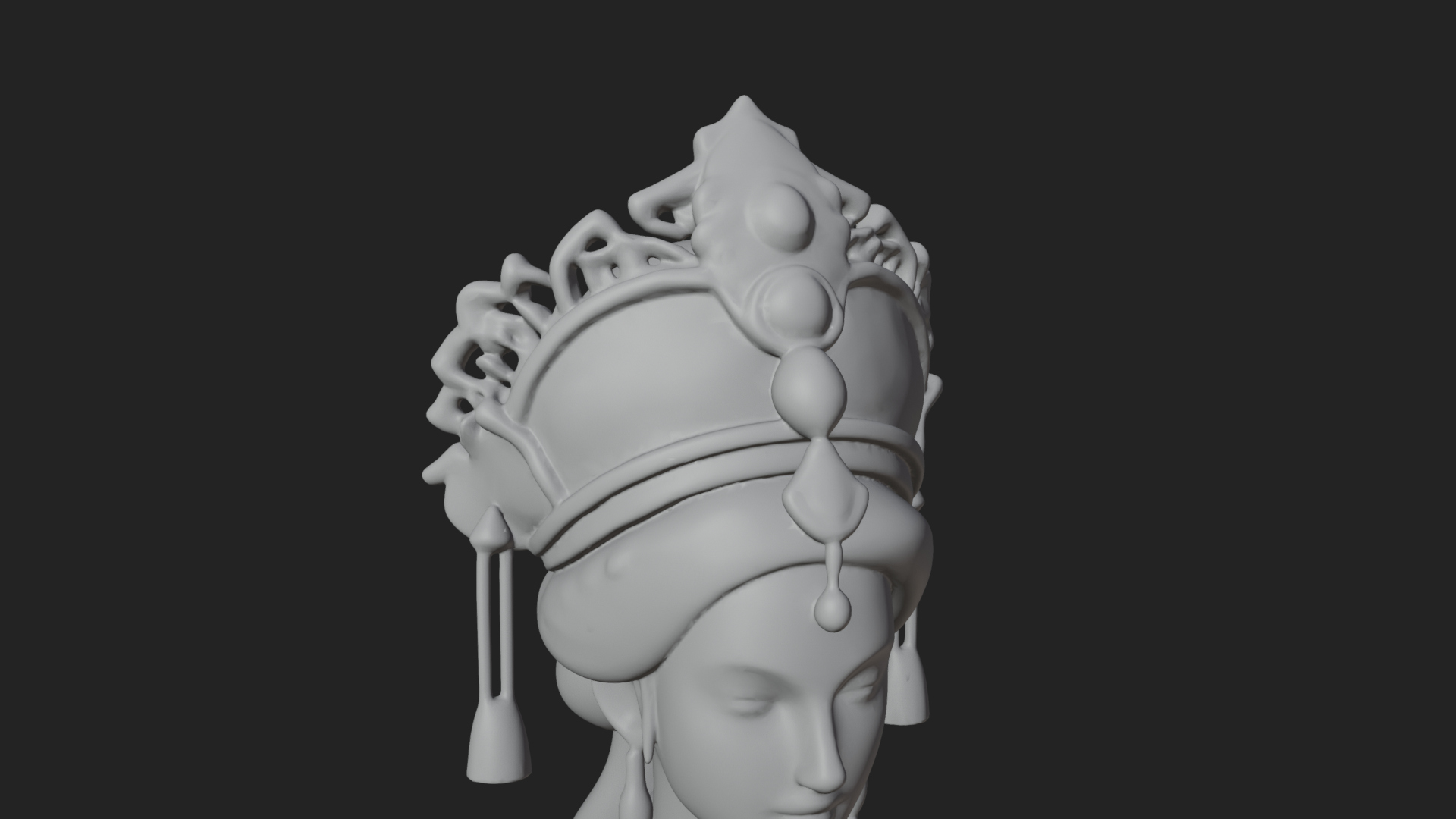 Chinese Empress Statue Design 27 3D Print Model 3D Model