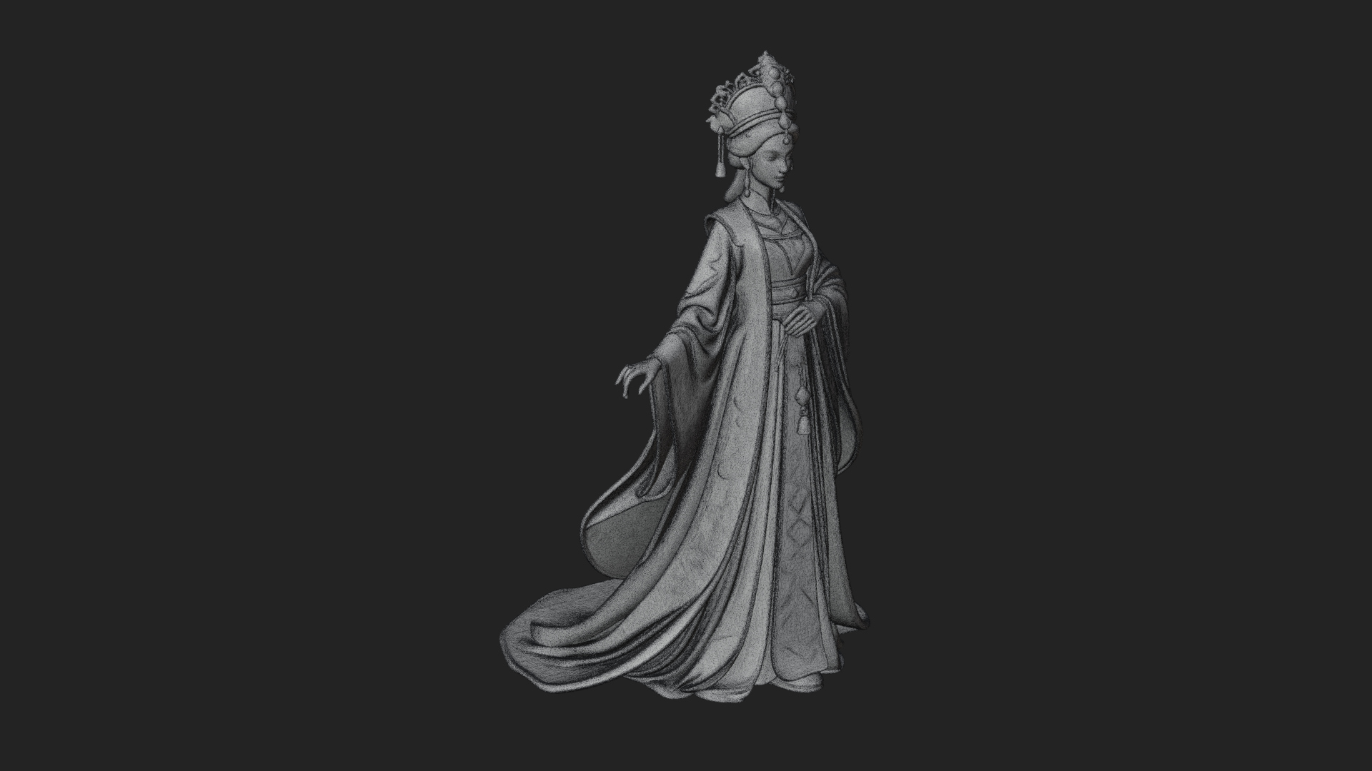 Chinese Empress Statue Design 27 3D Print Model 3D Model
