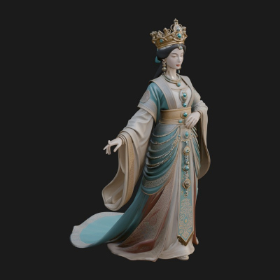 Chinese Empress Statue Design 3 3D Print Model